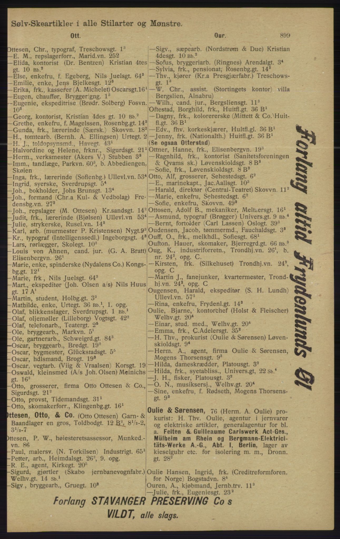 Kristiania/Oslo adressebok, PUBL/-, 1913, p. 911