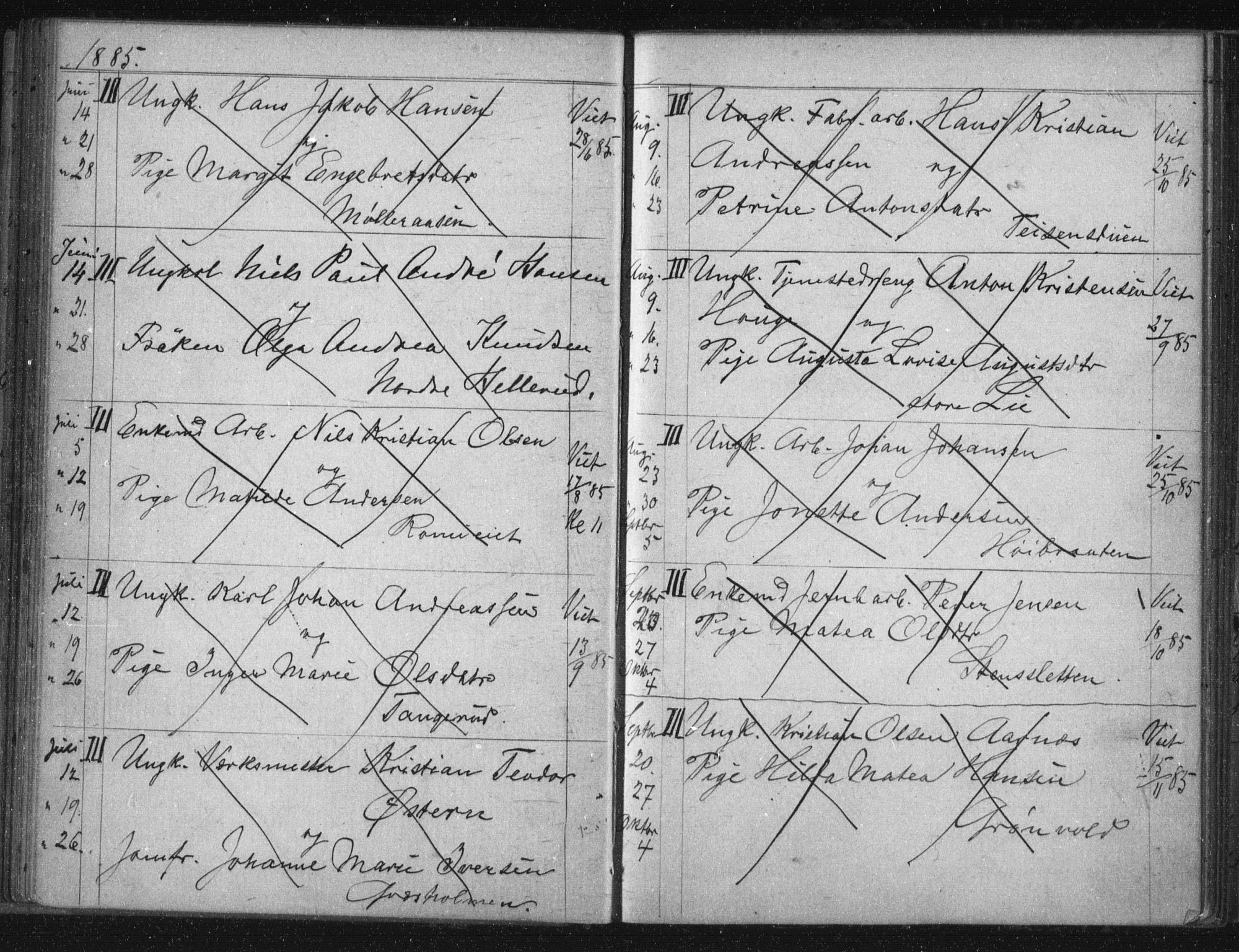 Østre Aker prestekontor Kirkebøker, AV/SAO-A-10840/H/Ha/L0005: Banns register no. I 5, 1879-1899