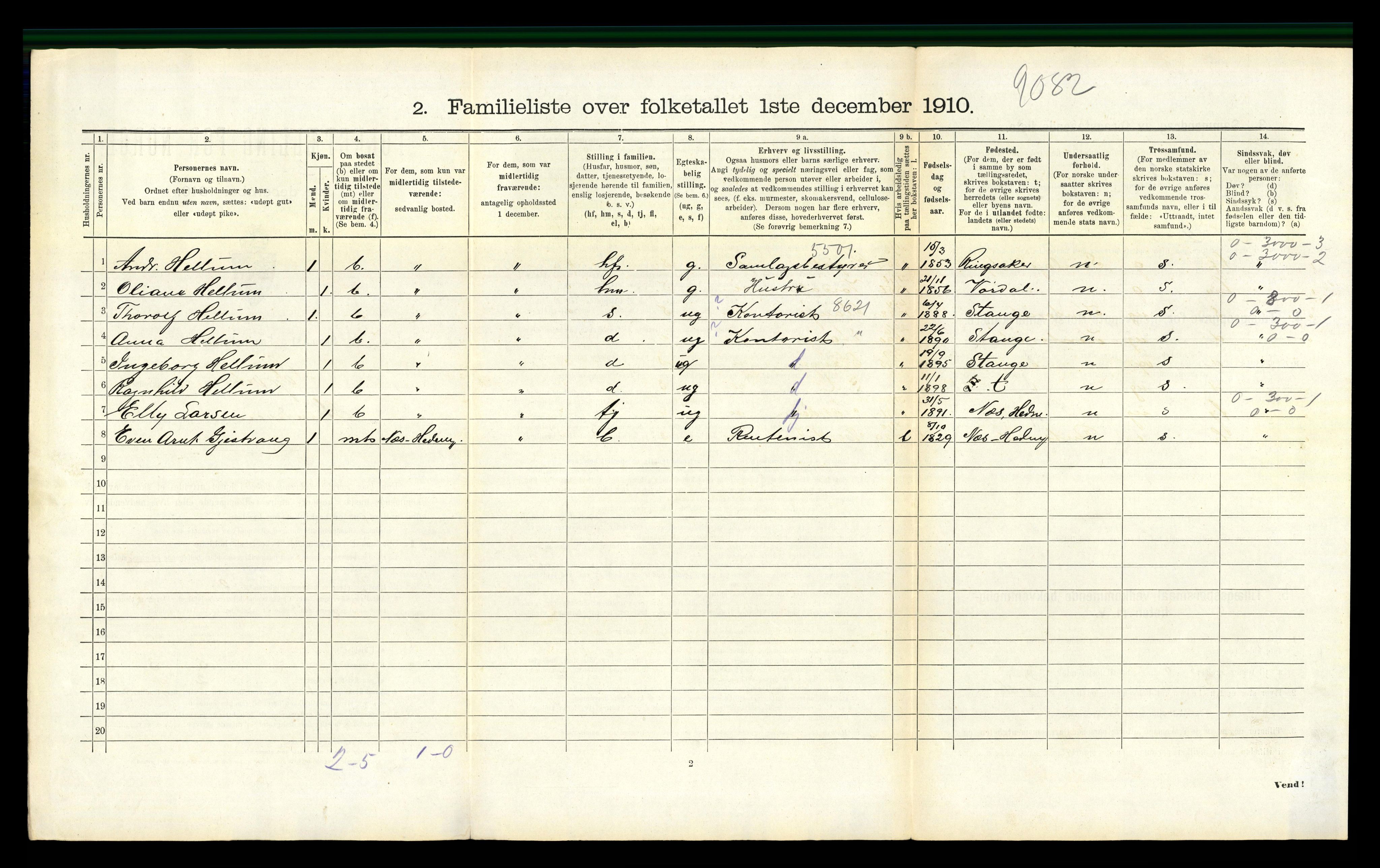 RA, 1910 census for Gjøvik, 1910, p. 1587