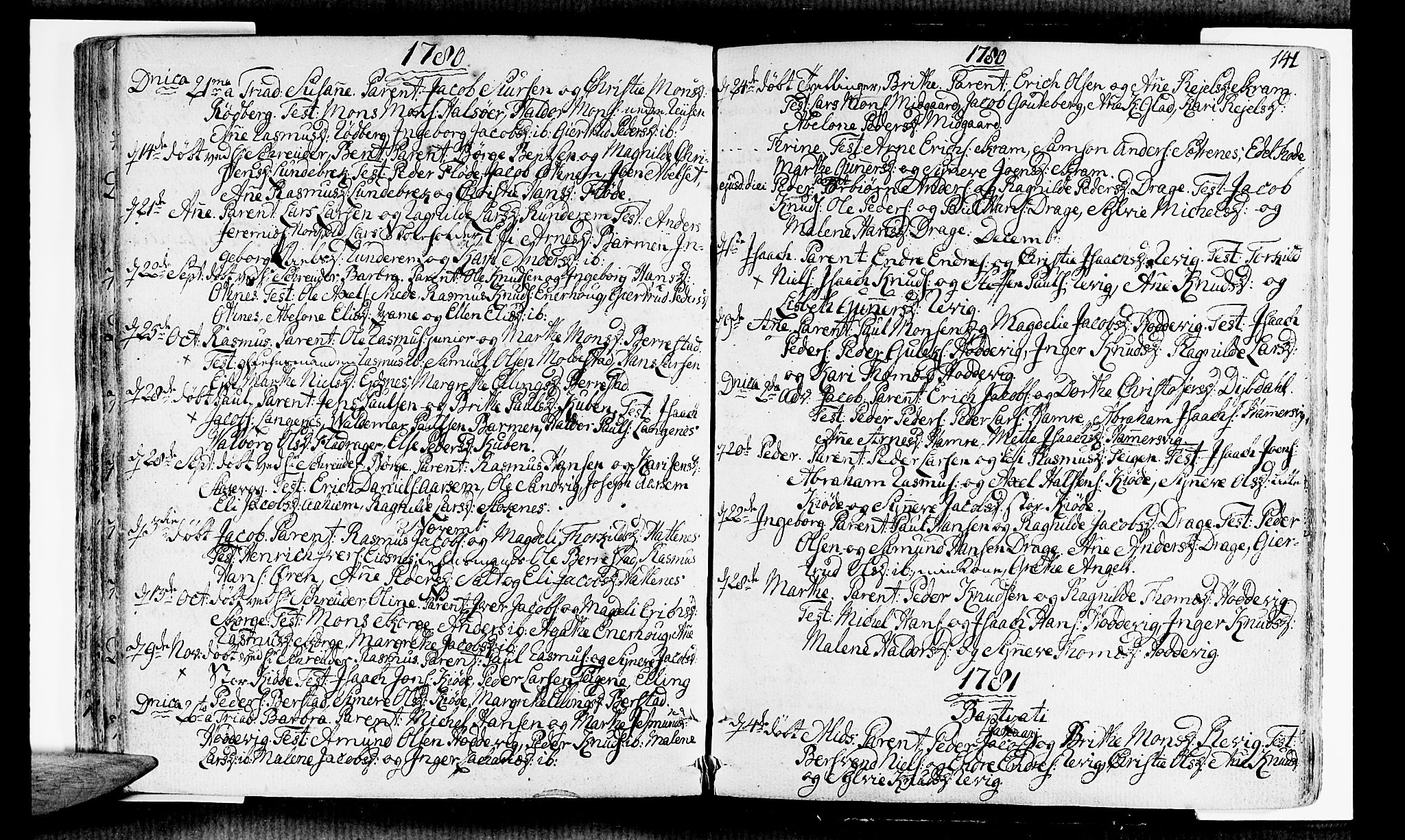 Selje sokneprestembete, AV/SAB-A-99938/H/Ha/Haa/Haaa: Parish register (official) no. A 5, 1760-1782, p. 141