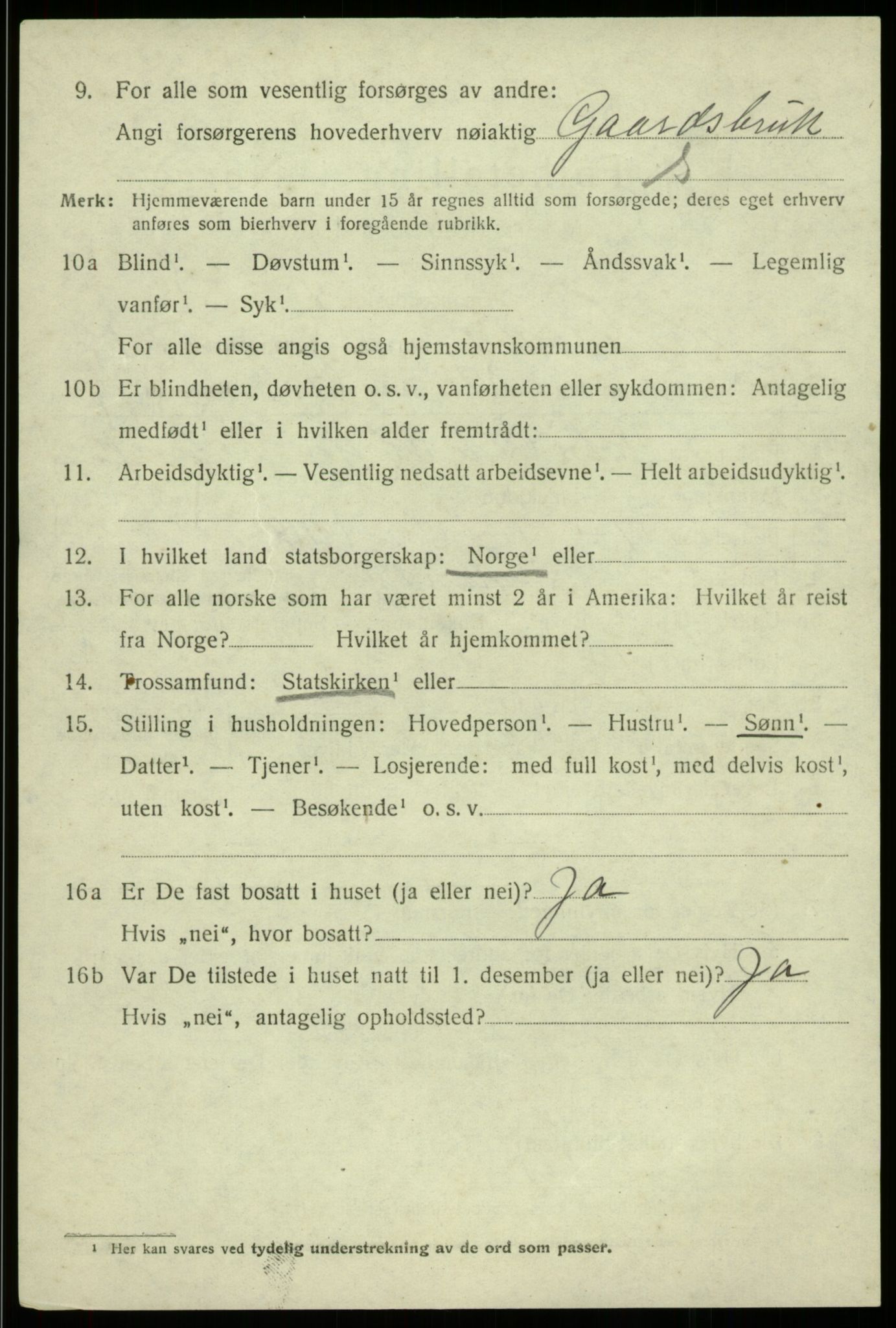 SAB, 1920 census for Strandvik, 1920, p. 1229