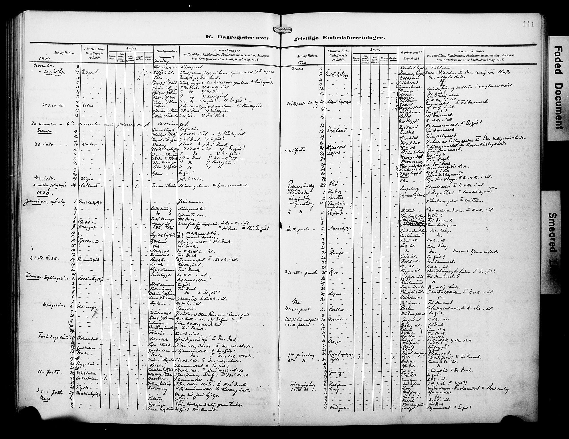 Arkivreferanse mangler*, SAB/-: Parish register (official) no. A 1, 1907-1928, p. 141