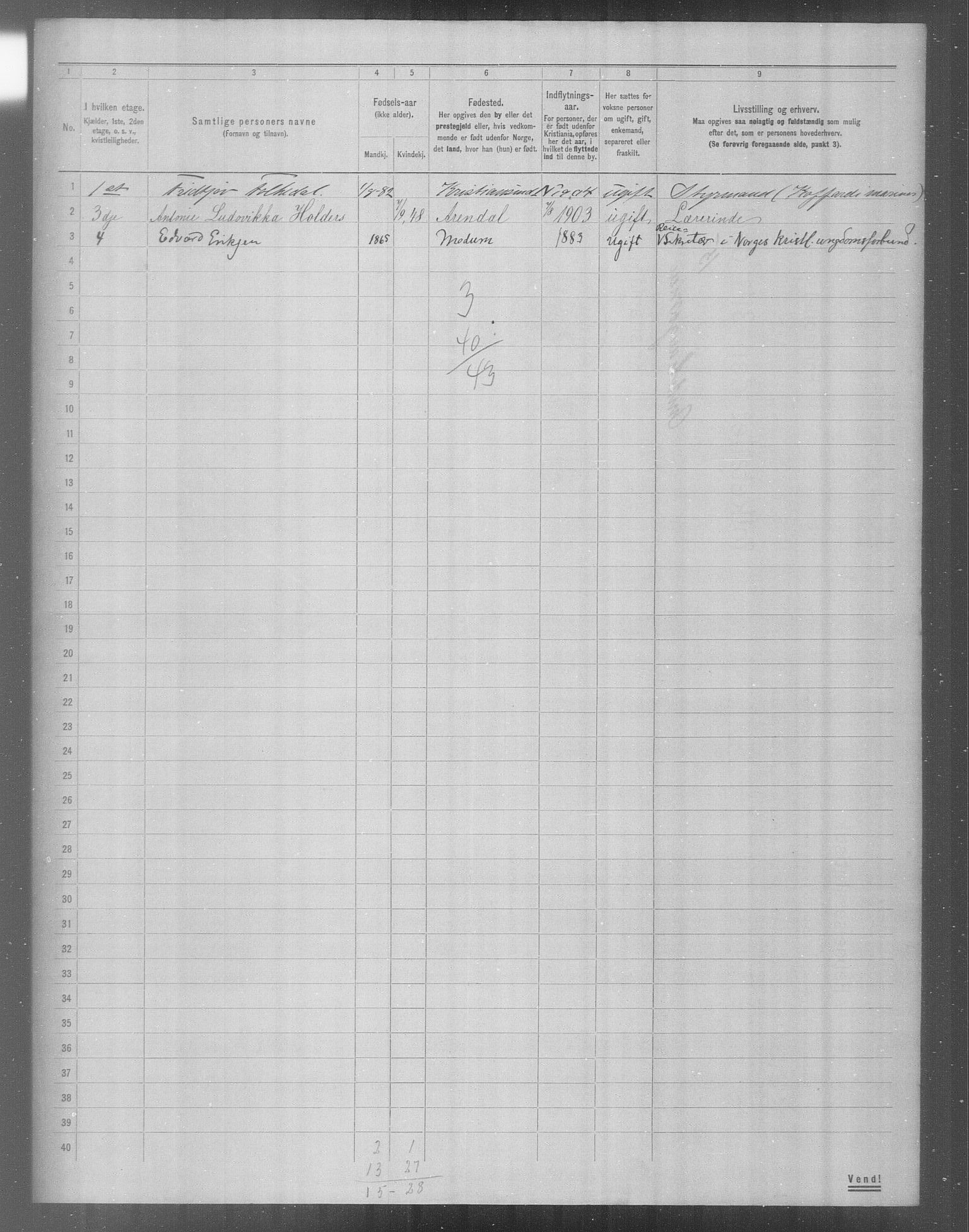 OBA, Municipal Census 1904 for Kristiania, 1904, p. 22624