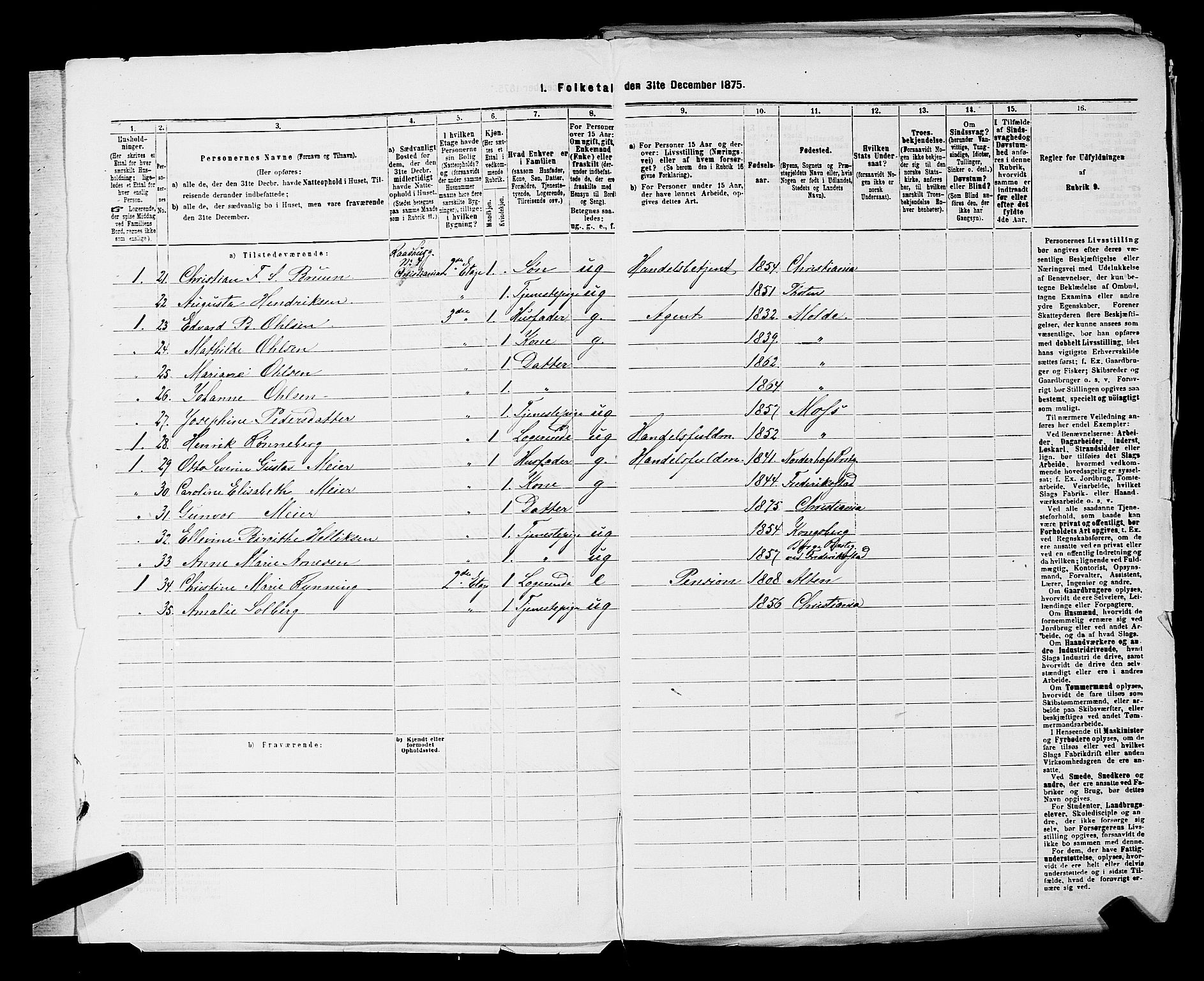 RA, 1875 census for 0301 Kristiania, 1875, p. 2285