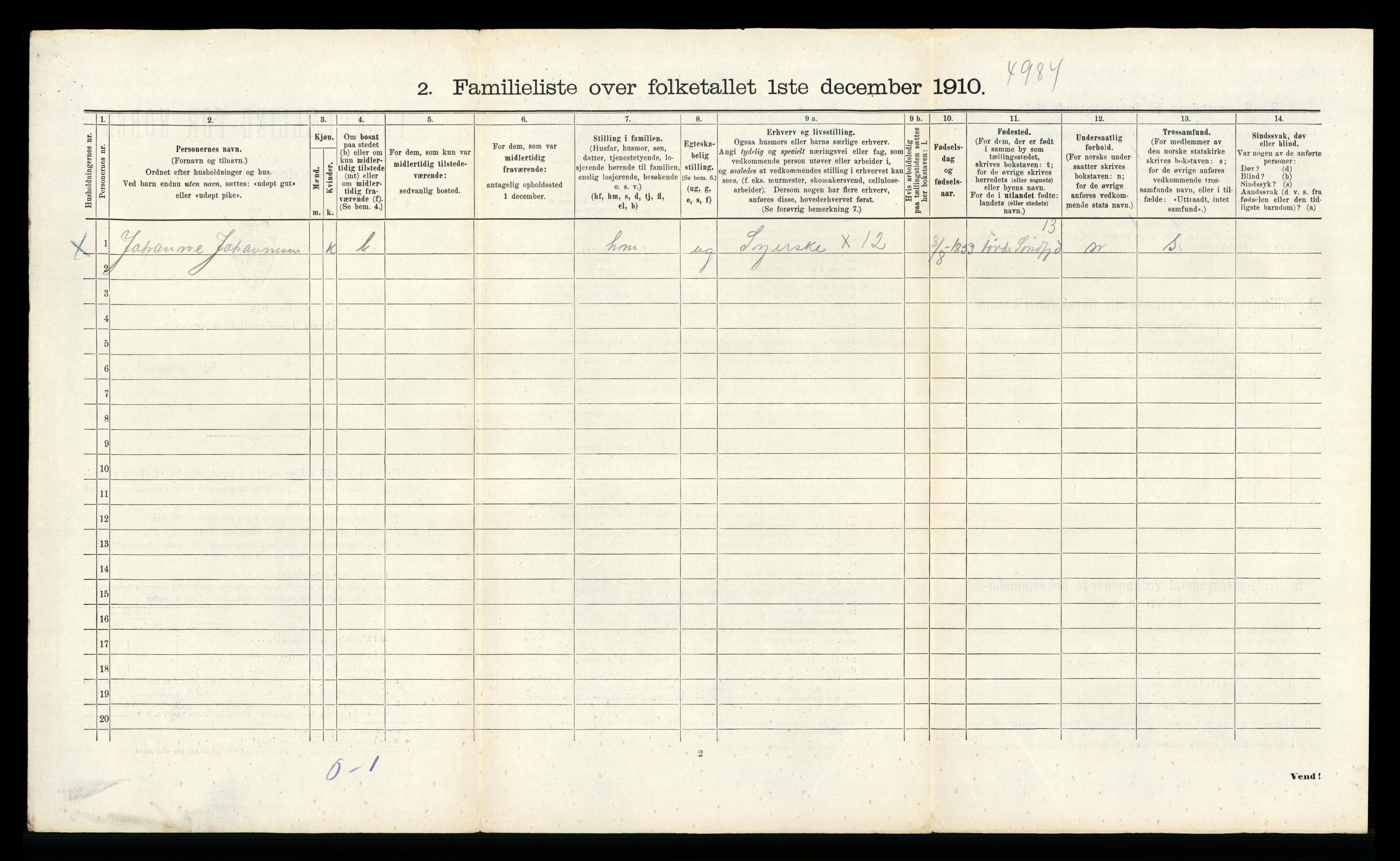 RA, 1910 census for Bergen, 1910, p. 8376