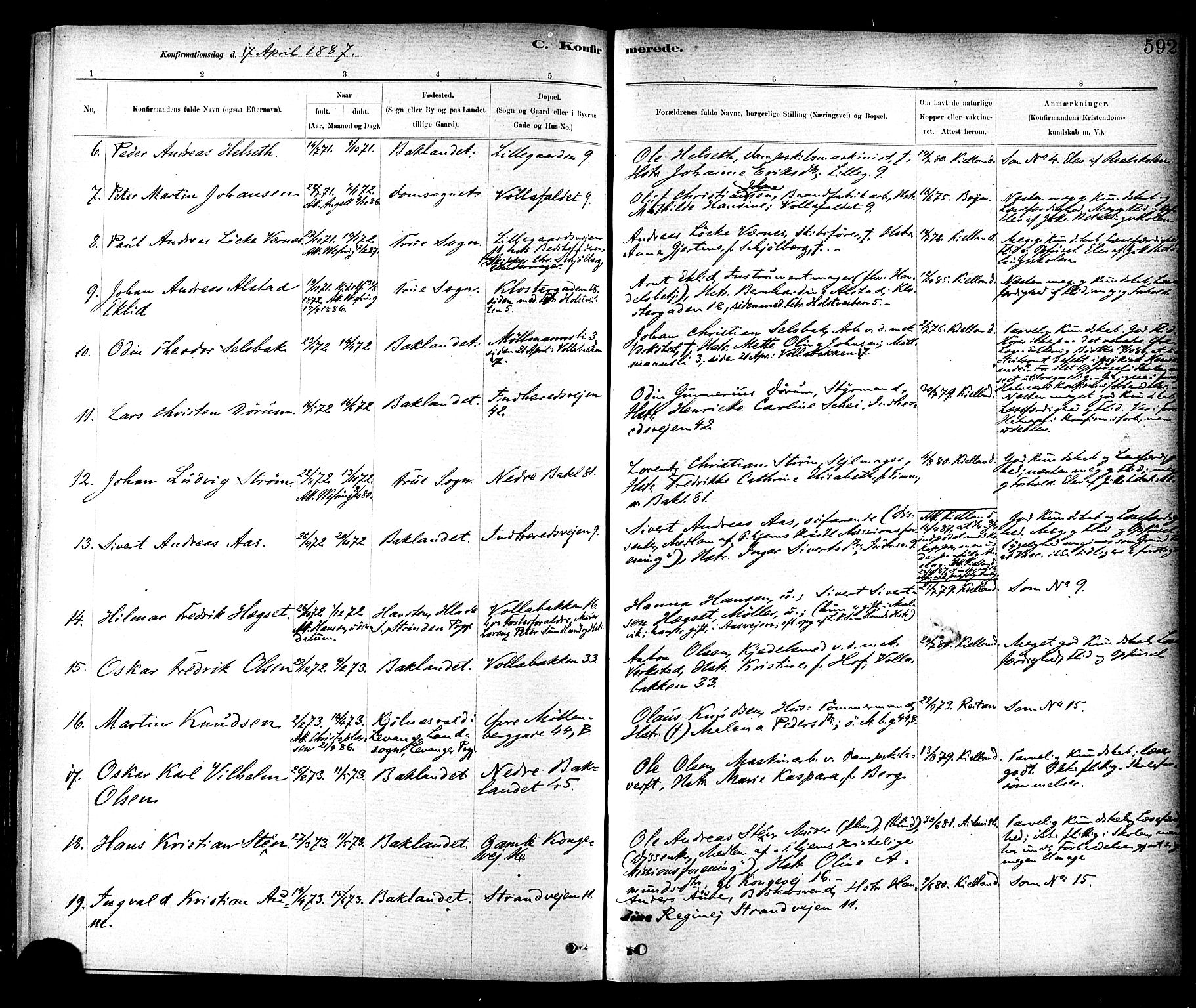 Ministerialprotokoller, klokkerbøker og fødselsregistre - Sør-Trøndelag, AV/SAT-A-1456/604/L0188: Parish register (official) no. 604A09, 1878-1892, p. 592