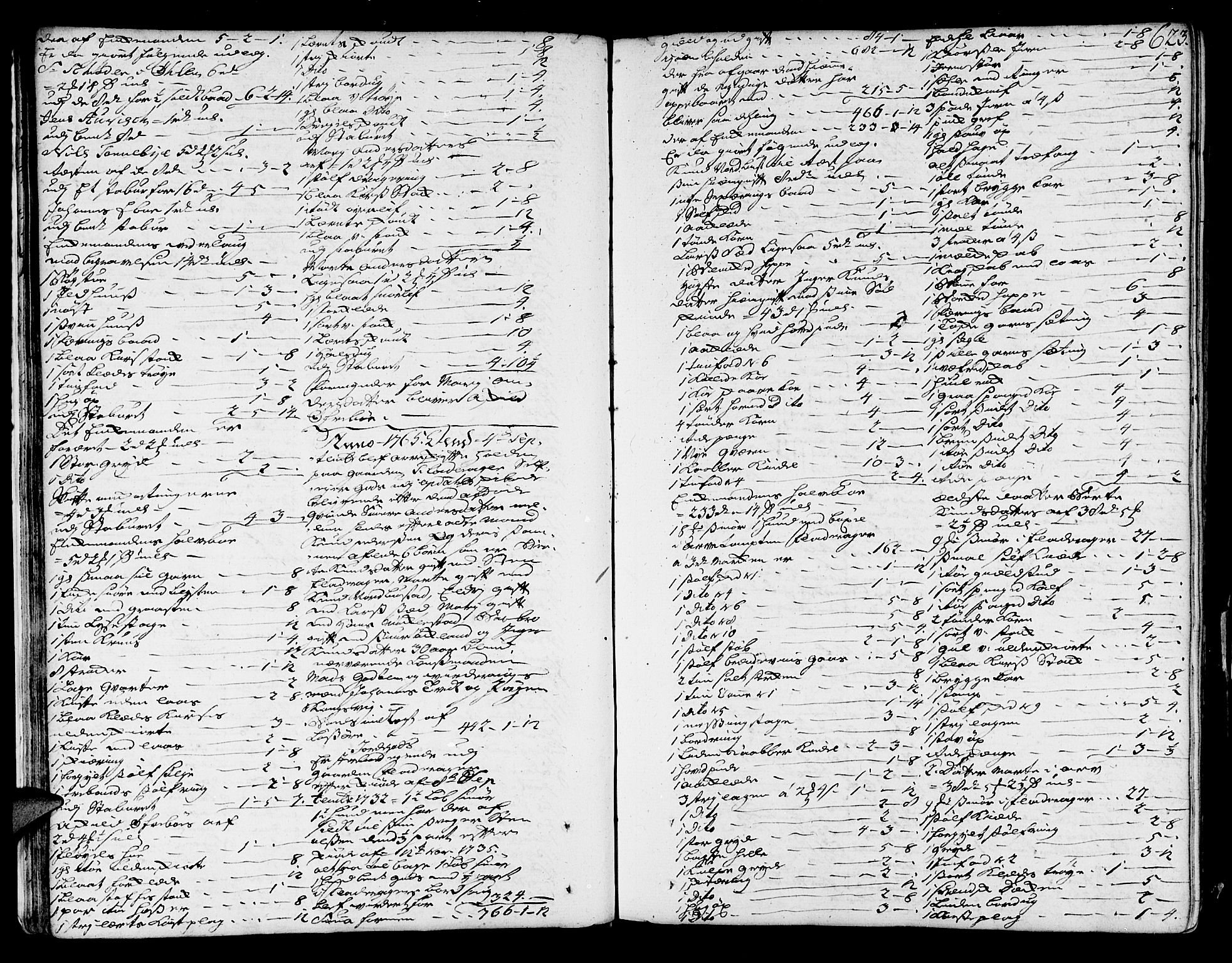 Sunnhordland sorenskrivar, SAB/A-2401/1/H/Ha/Haa/L0007: Skifteprotokollar. Register på lesesal. Fol. 901- ut, 1765-1768, p. 622b-623a