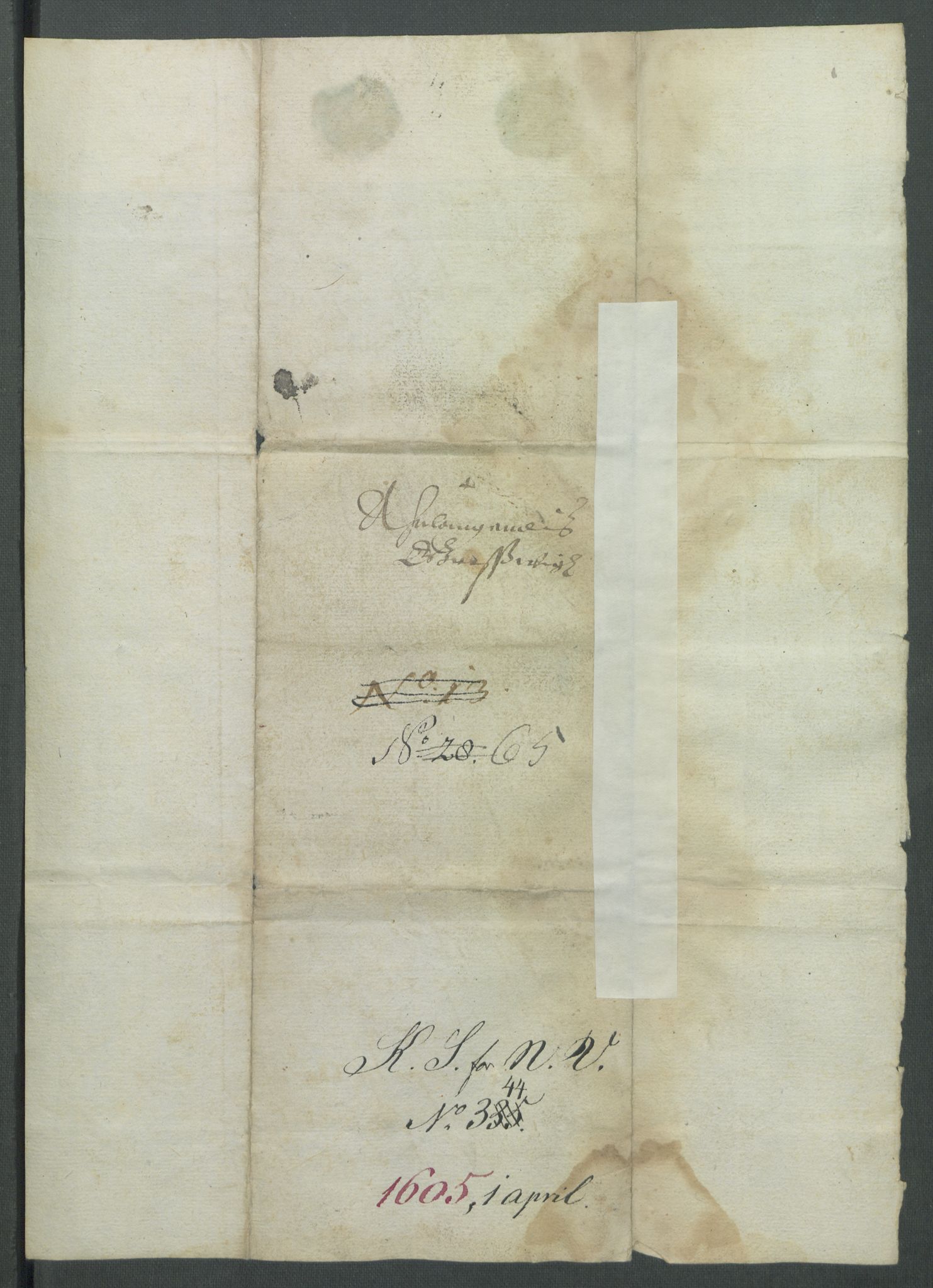 Riksarkivets diplomsamling, AV/RA-EA-5965/F02/L0114: Dokumenter, 1605, p. 18