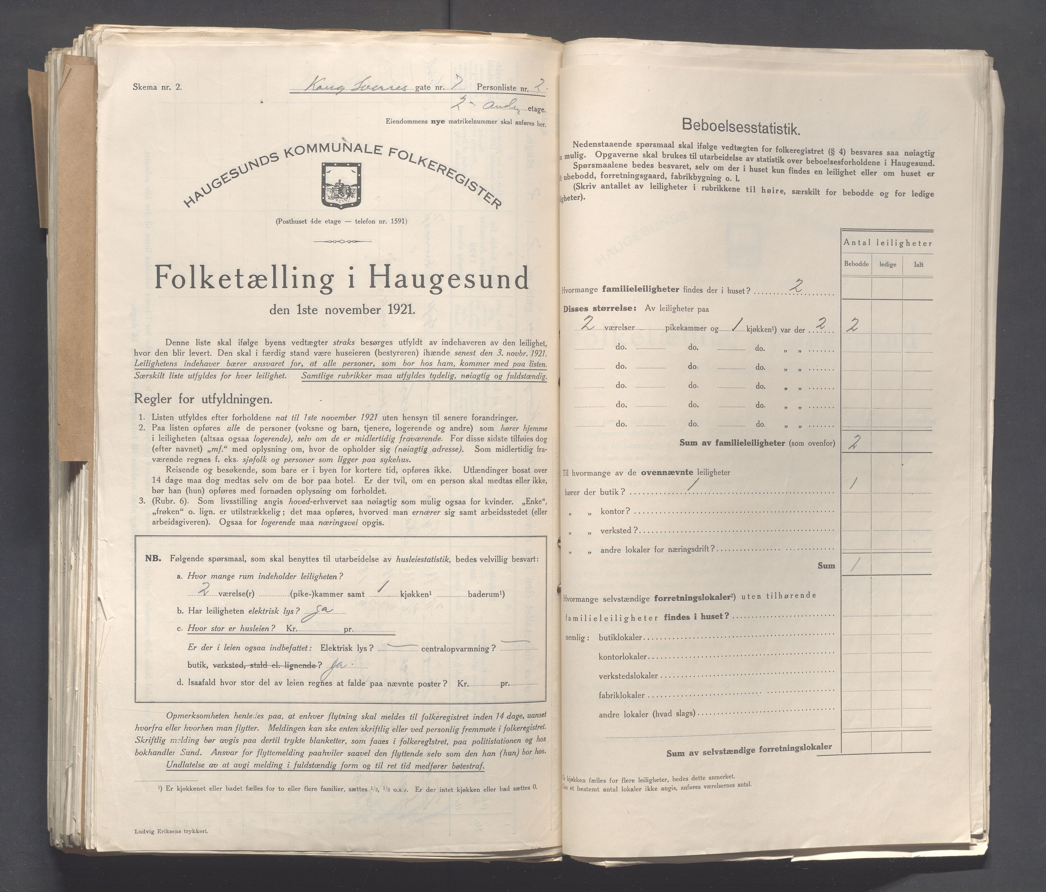 IKAR, Local census 1.11.1921 for Haugesund, 1921, p. 2976