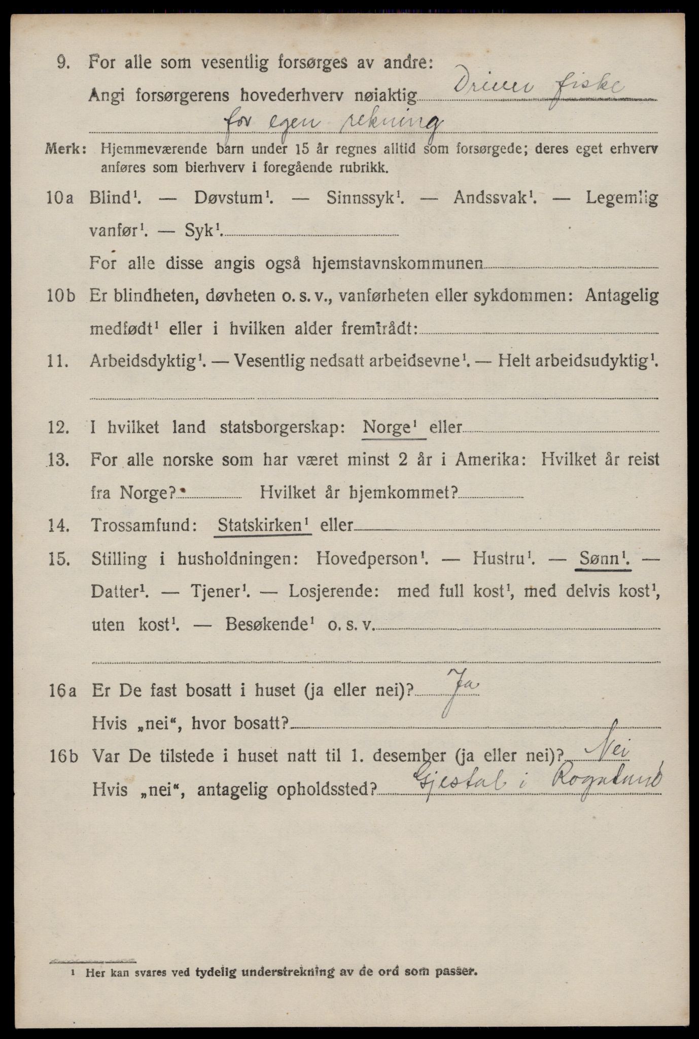 SAST, 1920 census for Ogna, 1920, p. 2446