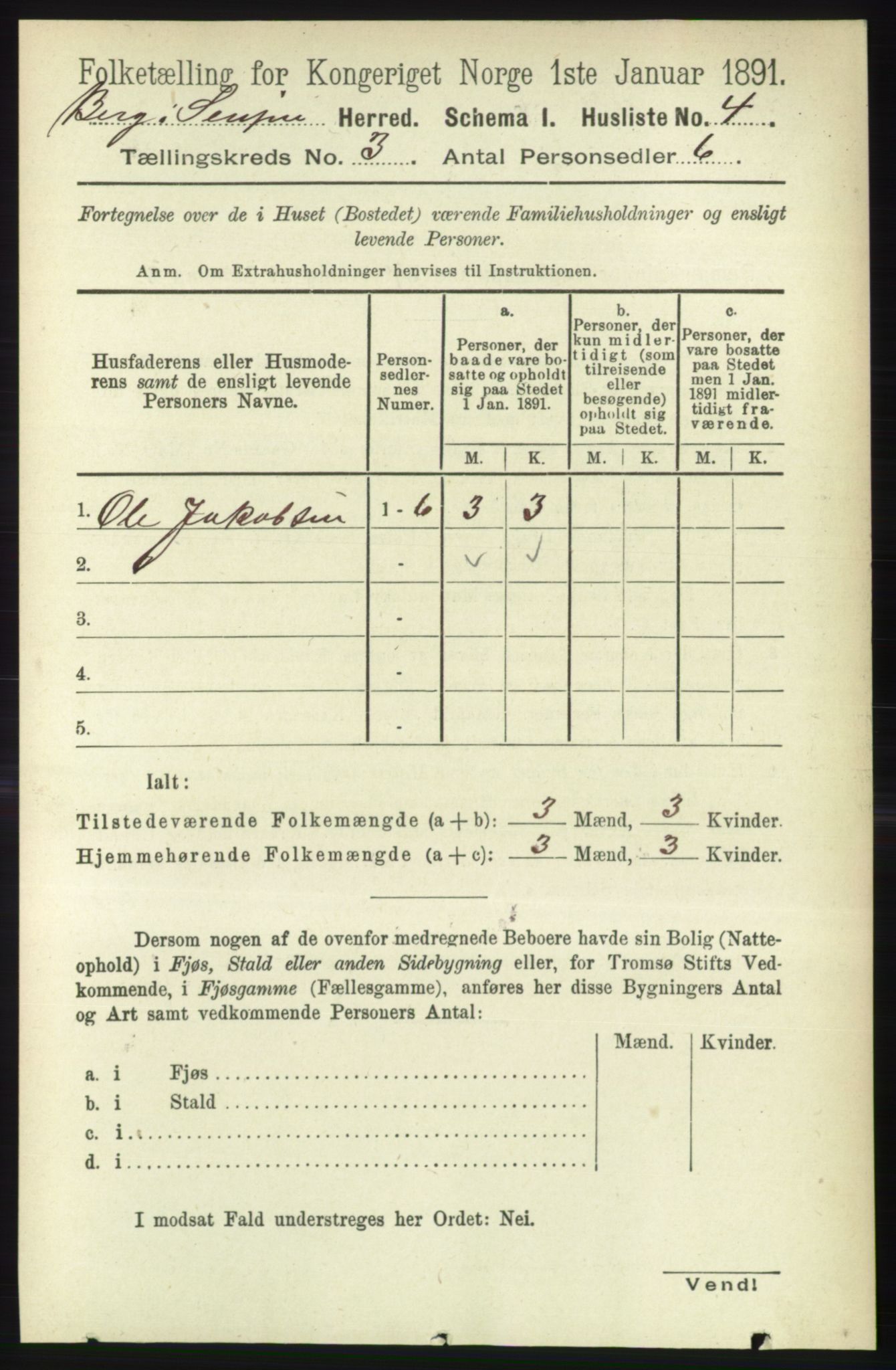 RA, 1891 census for 1929 Berg, 1891, p. 975