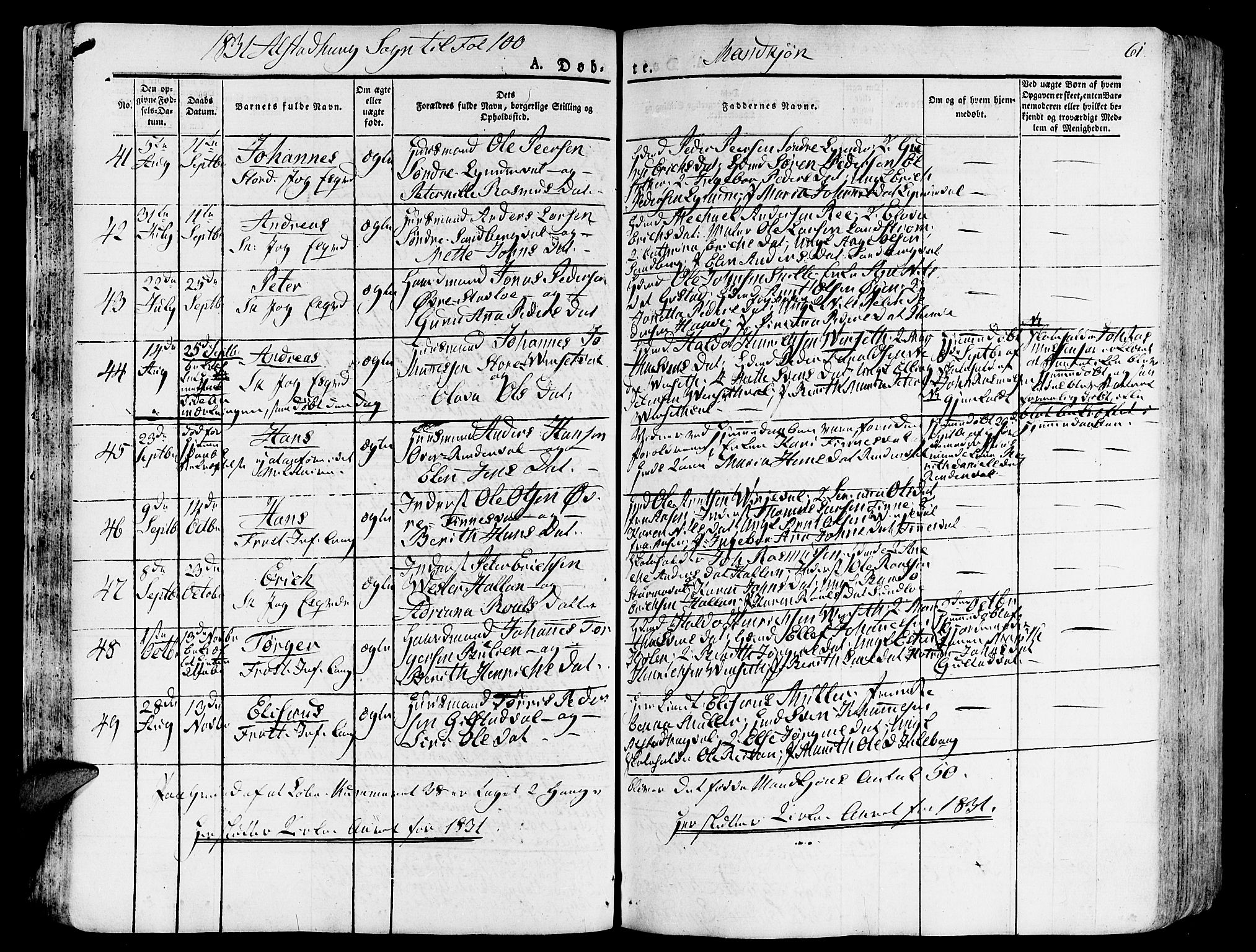 Ministerialprotokoller, klokkerbøker og fødselsregistre - Nord-Trøndelag, SAT/A-1458/717/L0152: Parish register (official) no. 717A05 /1, 1825-1836, p. 61