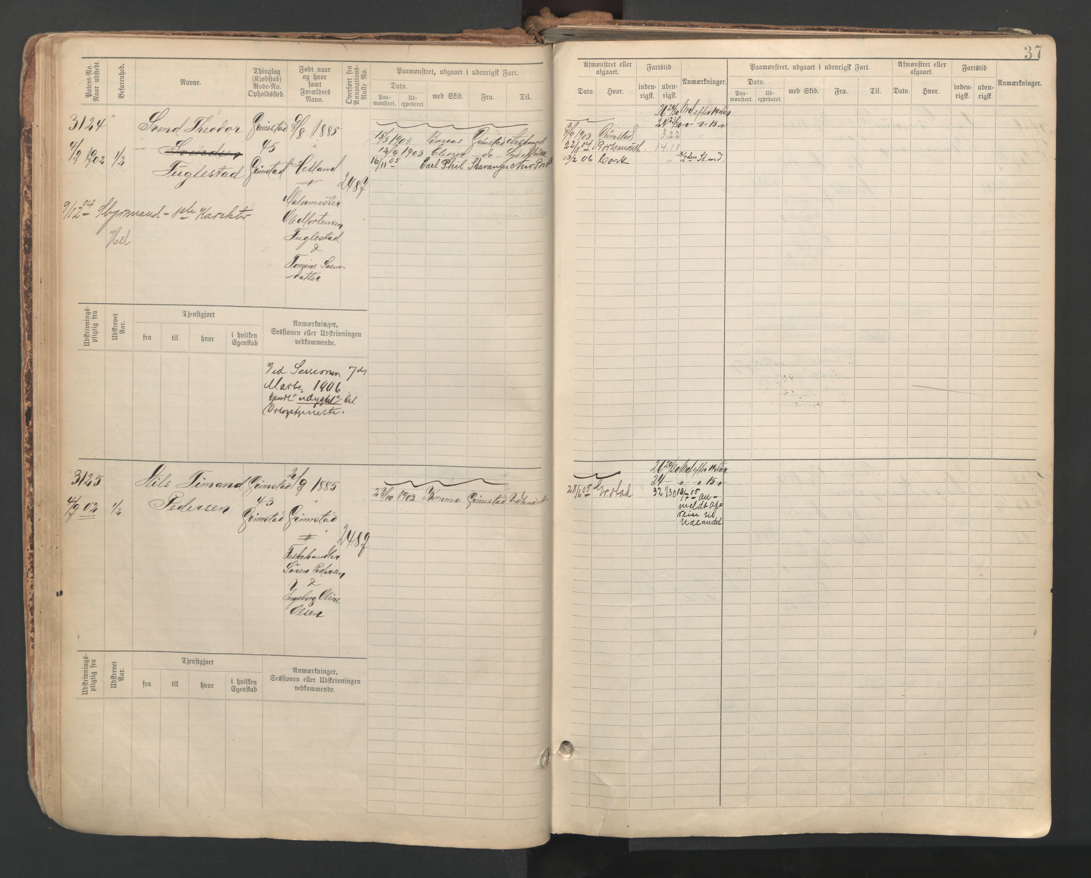 Grimstad mønstringskrets, AV/SAK-2031-0013/F/Fb/L0013: Hovedrulle A nr 3052-3814, V-26, 1900-1943, p. 39