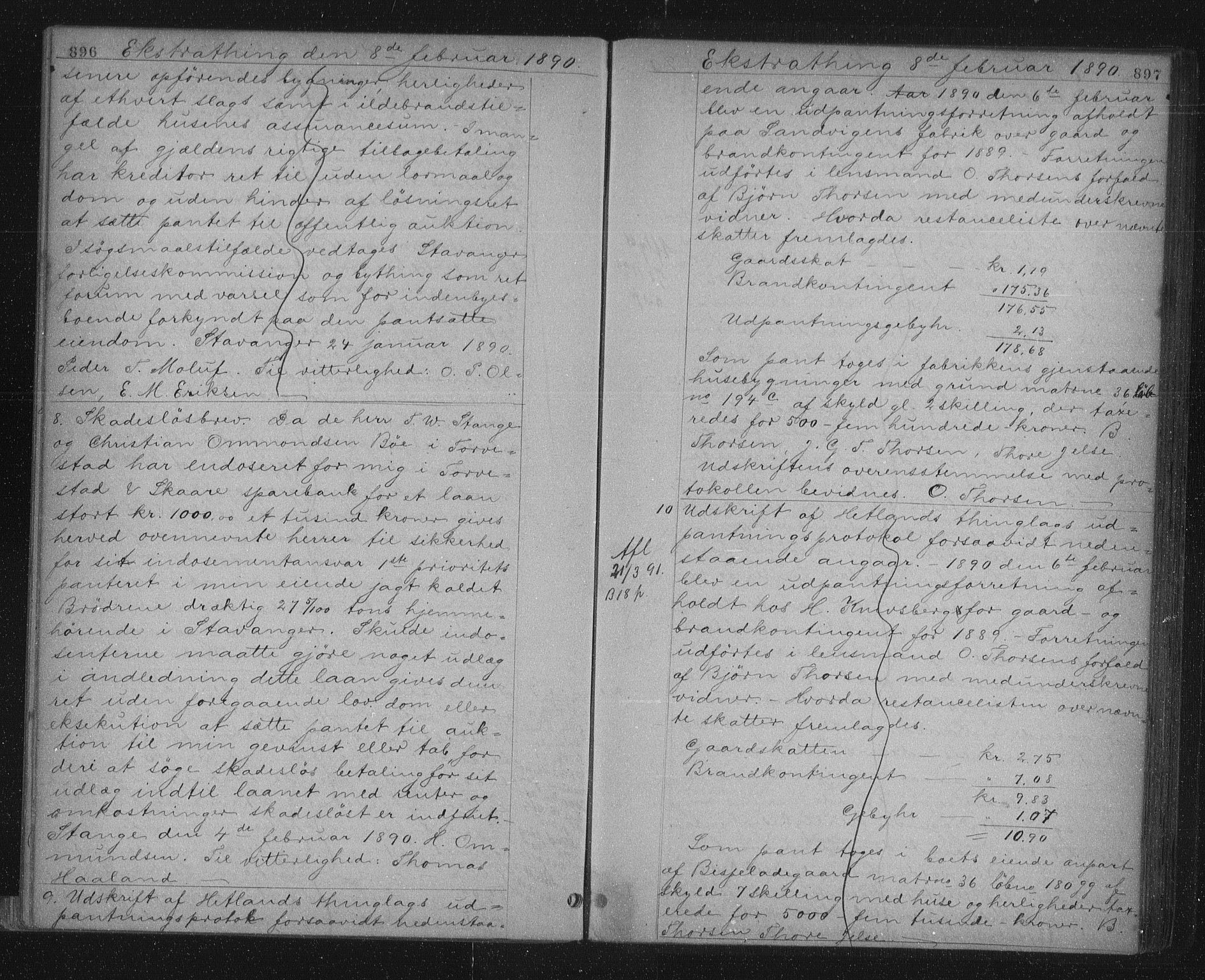 Jæren sorenskriveri, SAST/A-100310/01/4/41/41BF/L0010: Mortgage book no. 17, 1888-1890, p. 896-897