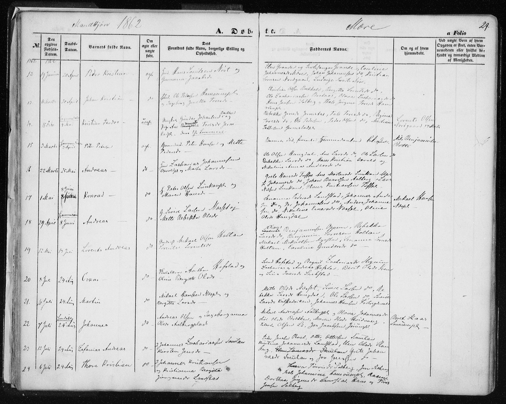 Ministerialprotokoller, klokkerbøker og fødselsregistre - Nord-Trøndelag, AV/SAT-A-1458/735/L0342: Parish register (official) no. 735A07 /1, 1849-1862, p. 29