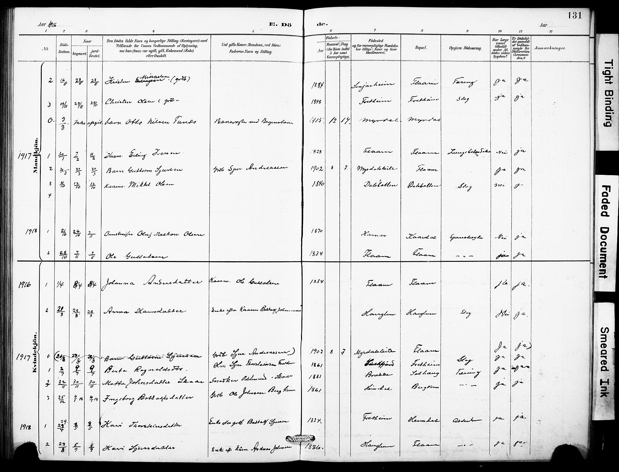 Aurland sokneprestembete, SAB/A-99937/H/Hb/Hbb/L0002: Parish register (copy) no. B 2, 1887-1929, p. 131