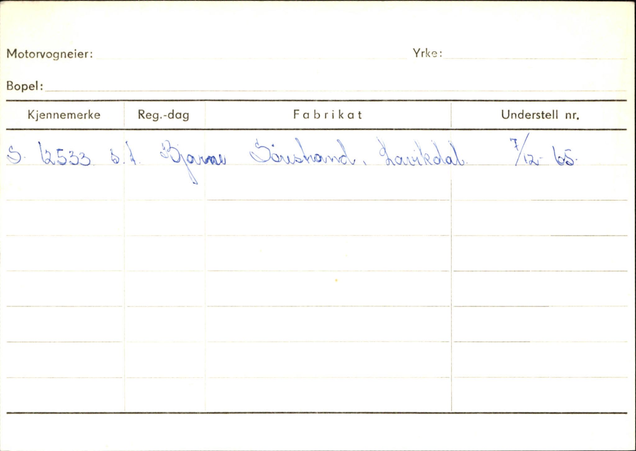 Statens vegvesen, Sogn og Fjordane vegkontor, SAB/A-5301/4/F/L0125: Eigarregister Sogndal V-Å. Aurland A-Å. Fjaler A-N, 1945-1975, p. 1412