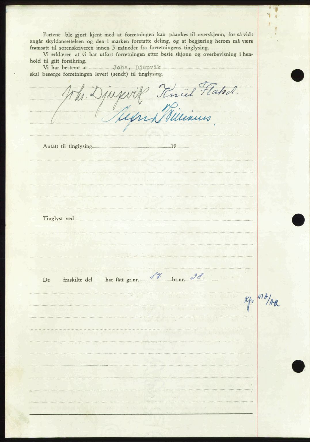 Nordmøre sorenskriveri, AV/SAT-A-4132/1/2/2Ca: Mortgage book no. A112, 1949-1949, Diary no: : 2631/1949