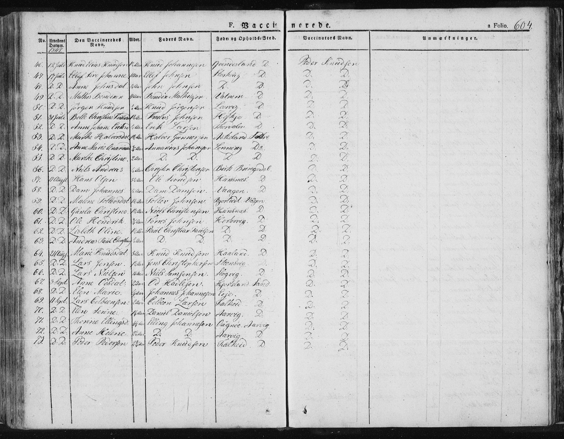 Tysvær sokneprestkontor, SAST/A -101864/H/Ha/Haa/L0001: Parish register (official) no. A 1.2, 1831-1856, p. 604