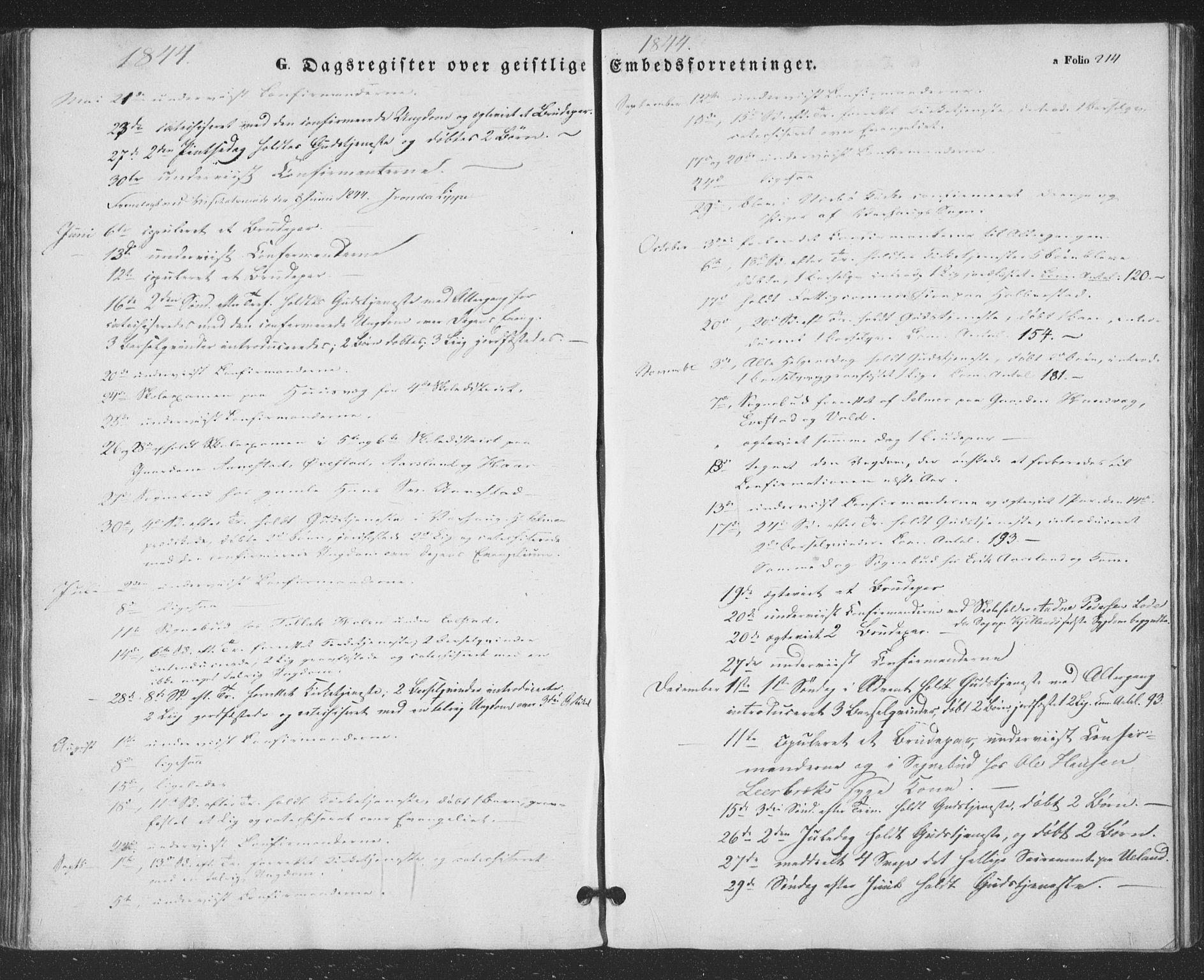 Hå sokneprestkontor, AV/SAST-A-101801/001/30BA/L0007: Parish register (official) no. A 6, 1842-1855, p. 214