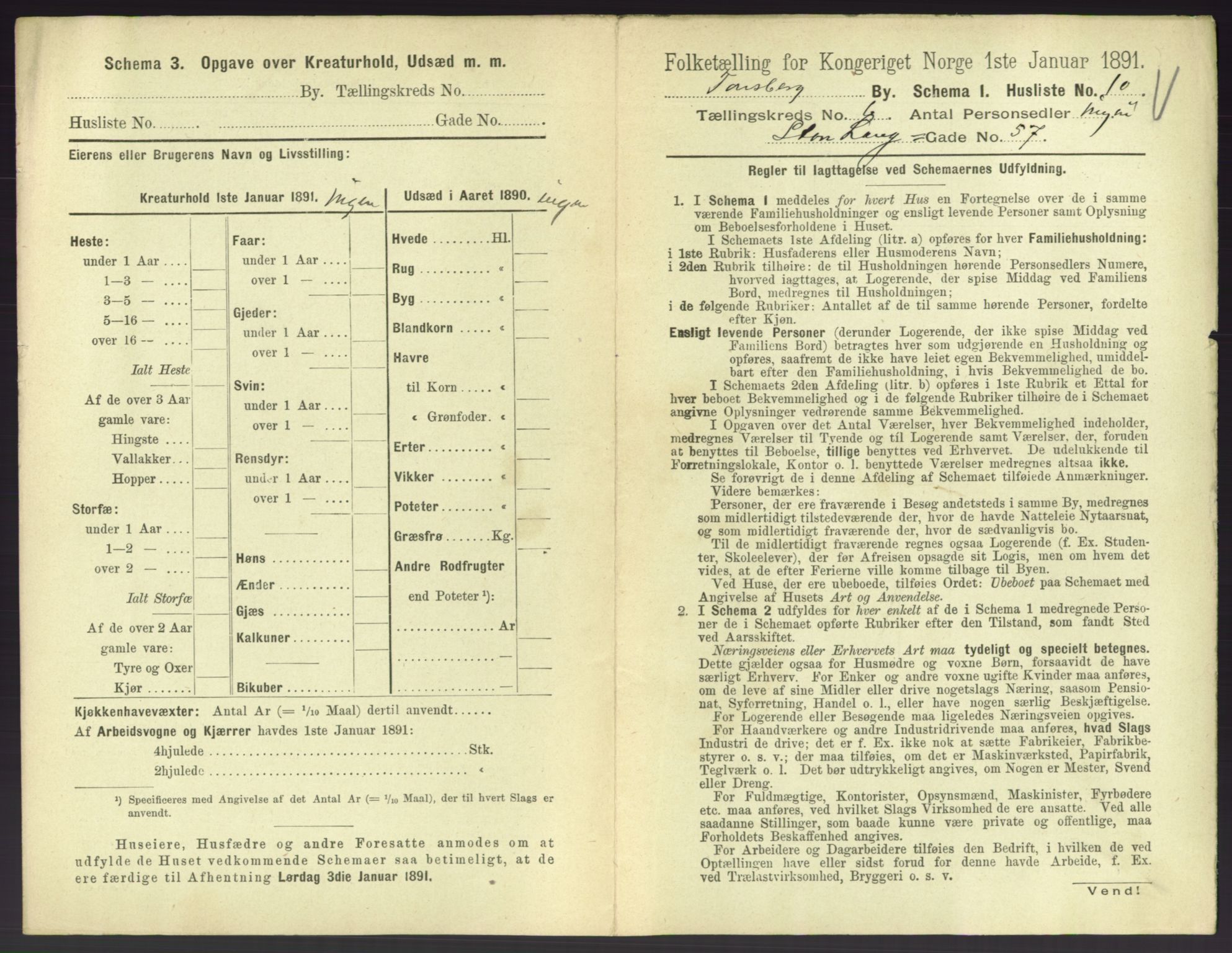 RA, 1891 census for 0705 Tønsberg, 1891, p. 262