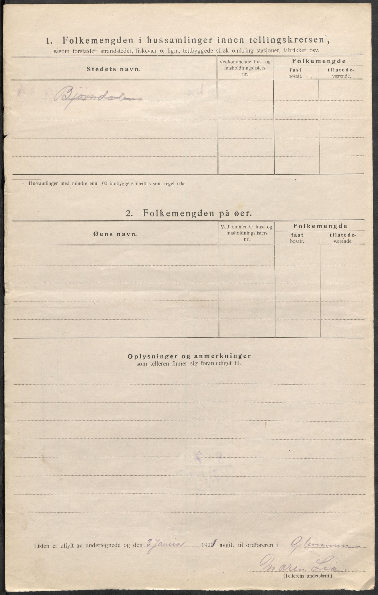 SAO, 1920 census for Glemmen, 1920, p. 46