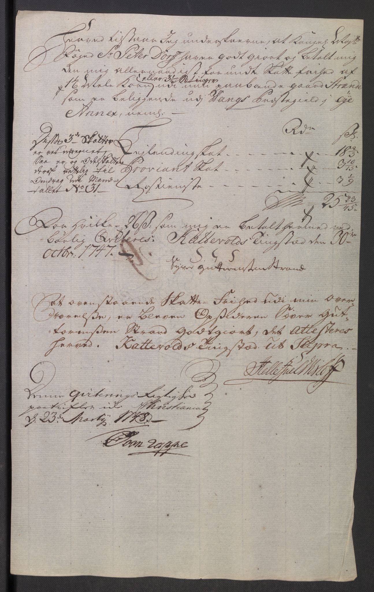 Rentekammeret inntil 1814, Reviderte regnskaper, Fogderegnskap, AV/RA-EA-4092/R18/L1346: Fogderegnskap Hadeland, Toten og Valdres, 1747-1748, p. 180