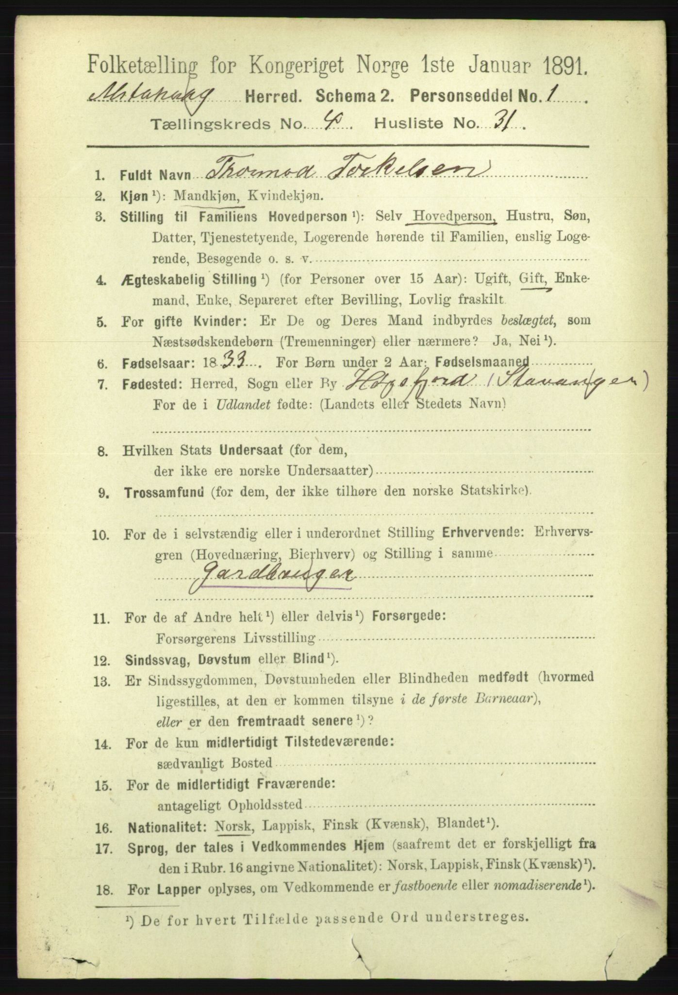 RA, 1891 census for 1820 Alstahaug, 1891, p. 1720