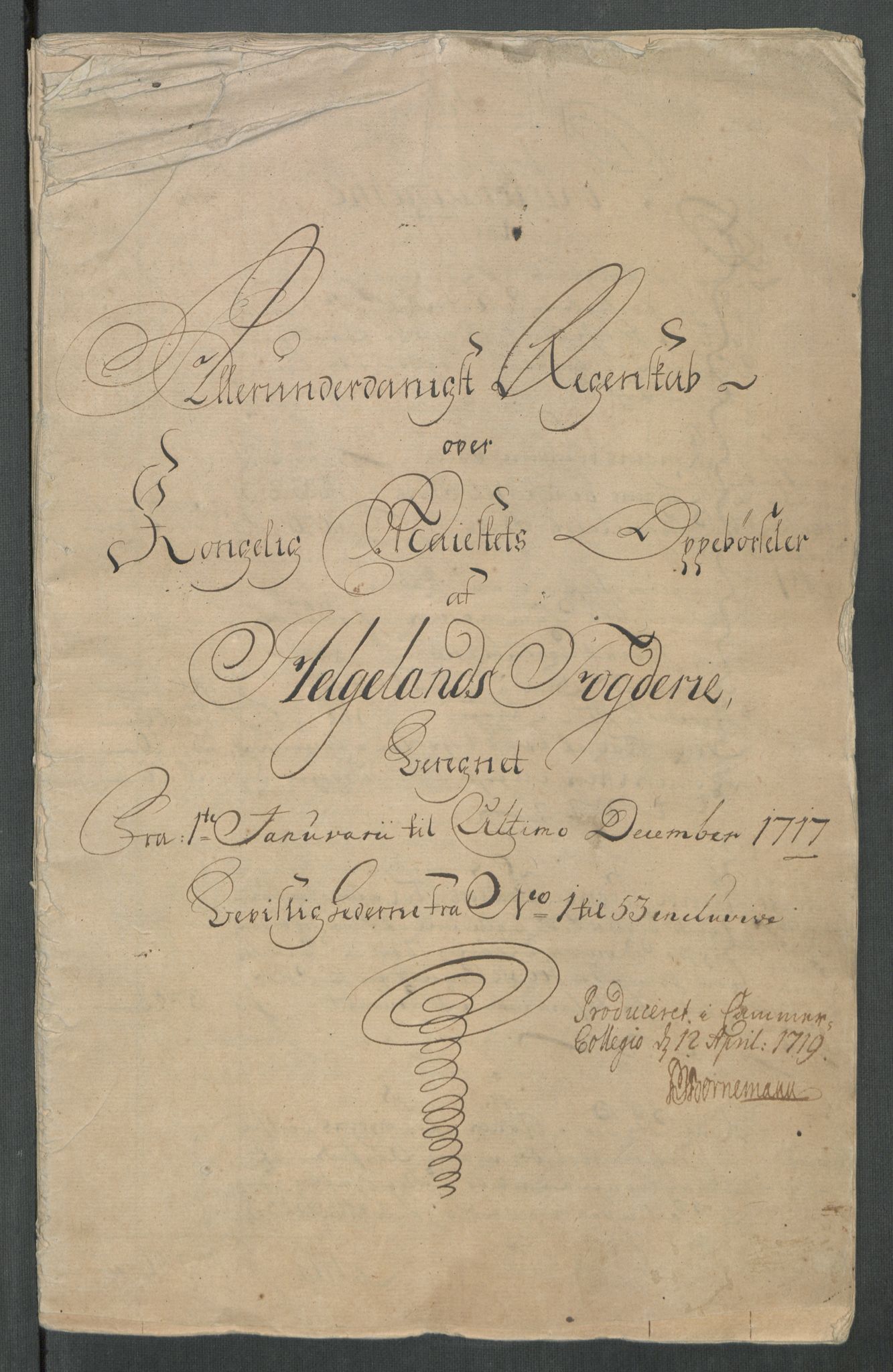 Rentekammeret inntil 1814, Reviderte regnskaper, Fogderegnskap, AV/RA-EA-4092/R65/L4515: Fogderegnskap Helgeland, 1717, p. 3