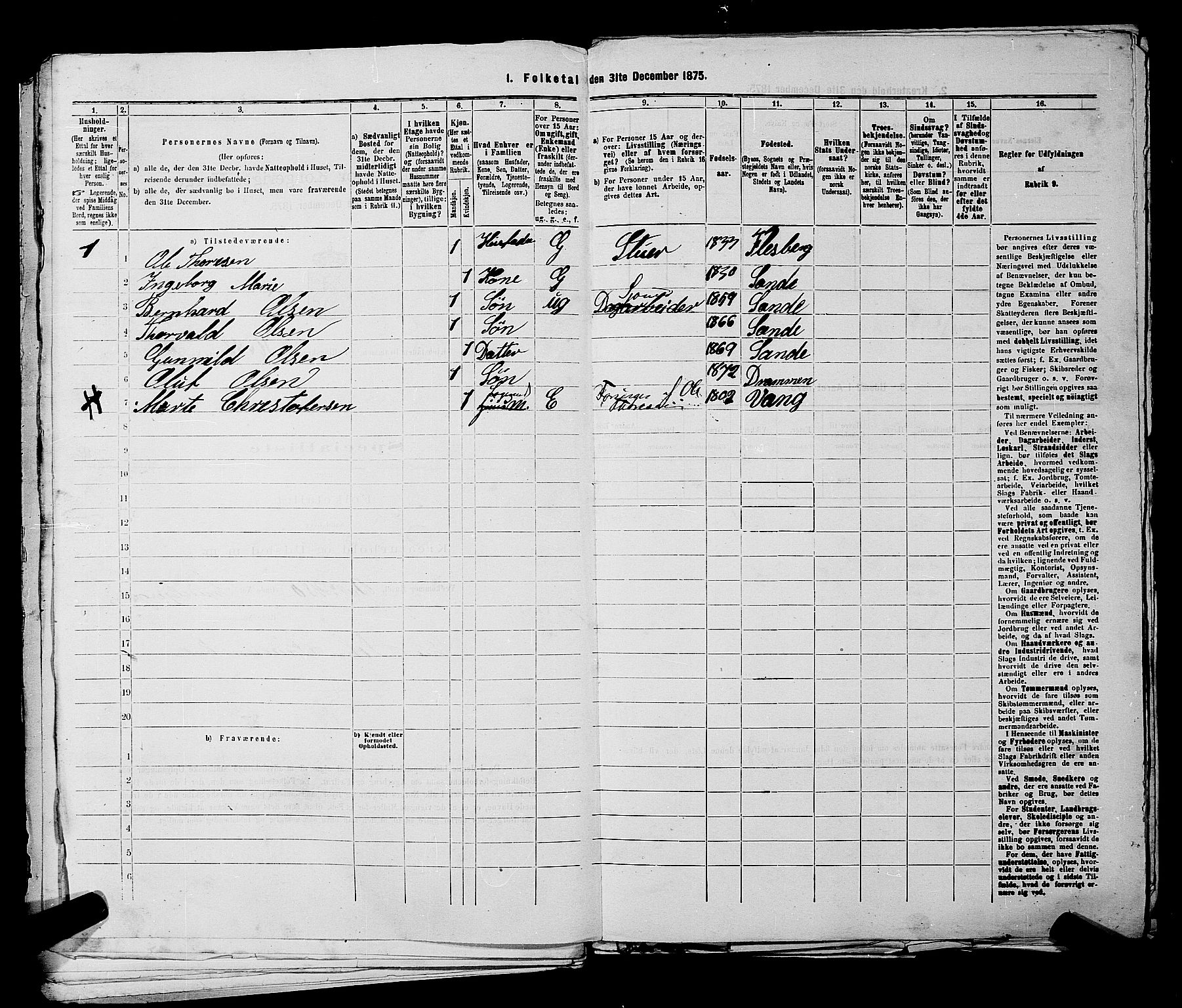 SAKO, 1875 census for 0602 Drammen, 1875, p. 3773