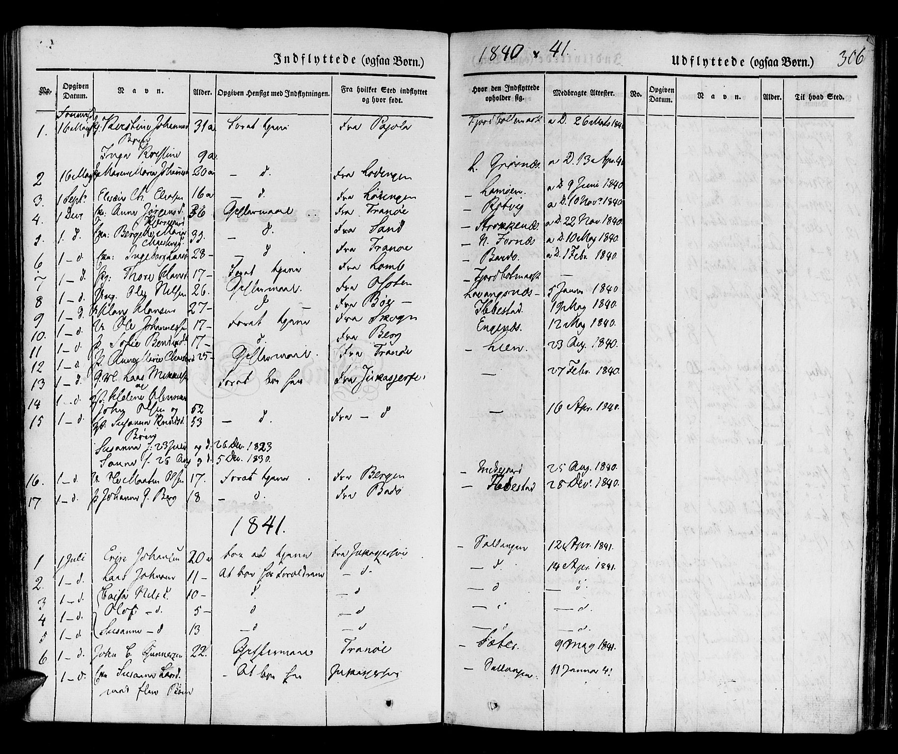 Ibestad sokneprestembete, SATØ/S-0077/H/Ha/Haa/L0006kirke: Parish register (official) no. 6, 1837-1850, p. 306