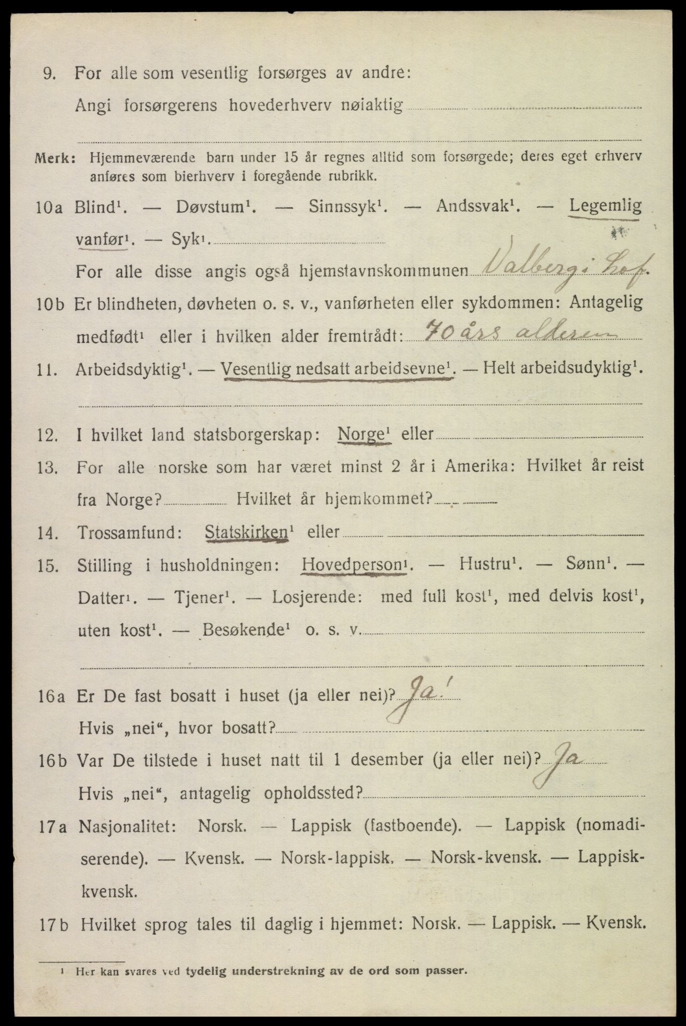 SAT, 1920 census for Borge, 1920, p. 9812