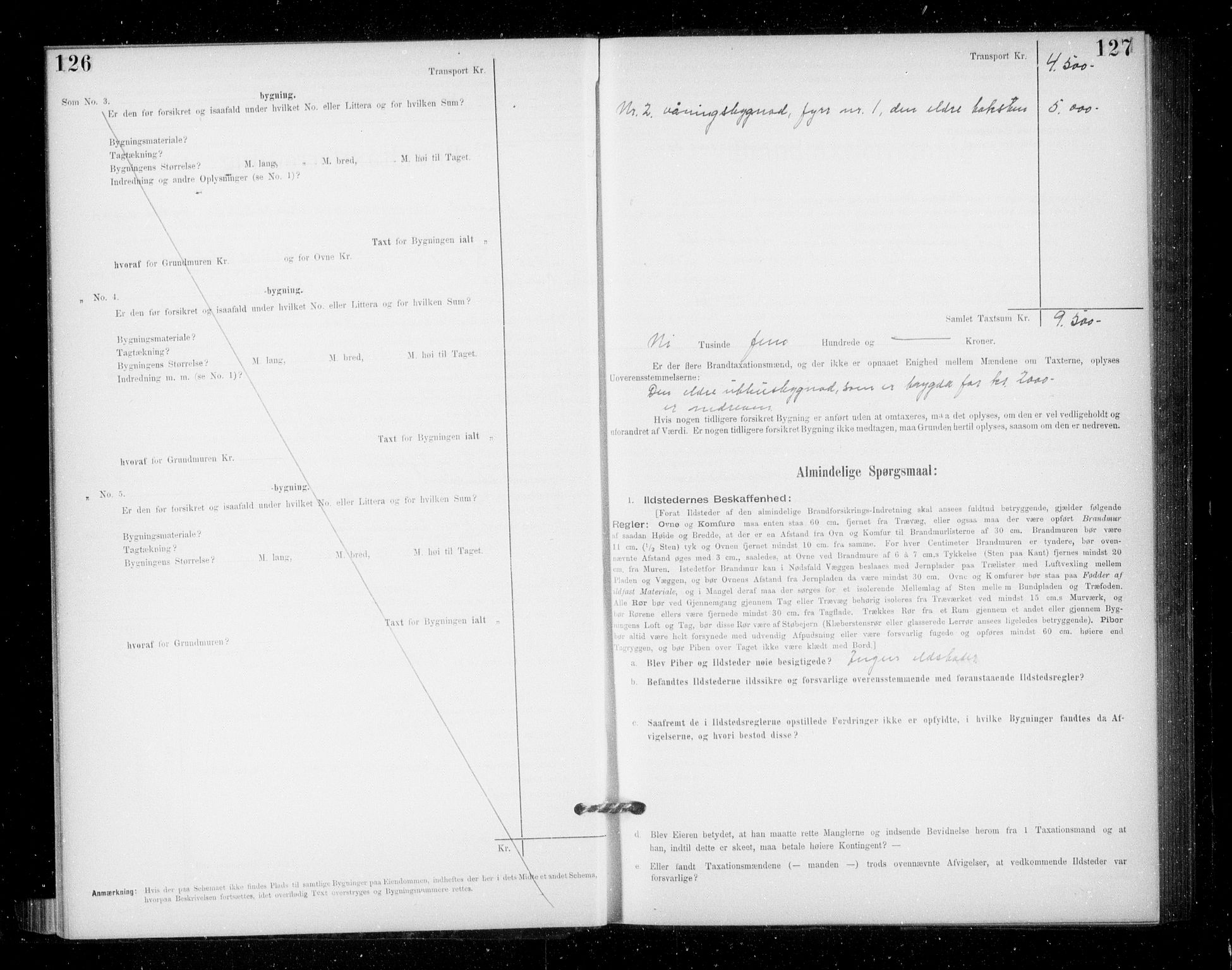 Lensmannen i Jondal, AV/SAB-A-33101/0012/L0005: Branntakstprotokoll, skjematakst, 1894-1951, p. 126-127