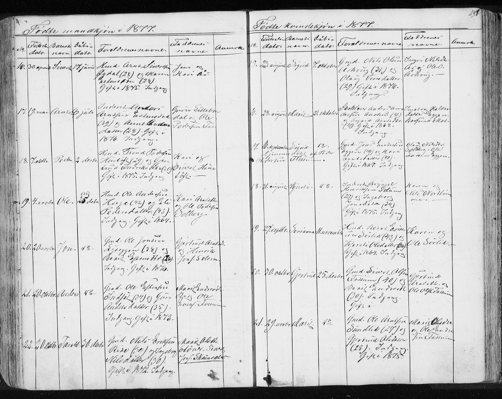 Ministerialprotokoller, klokkerbøker og fødselsregistre - Sør-Trøndelag, SAT/A-1456/689/L1043: Parish register (copy) no. 689C02, 1816-1892, p. 244