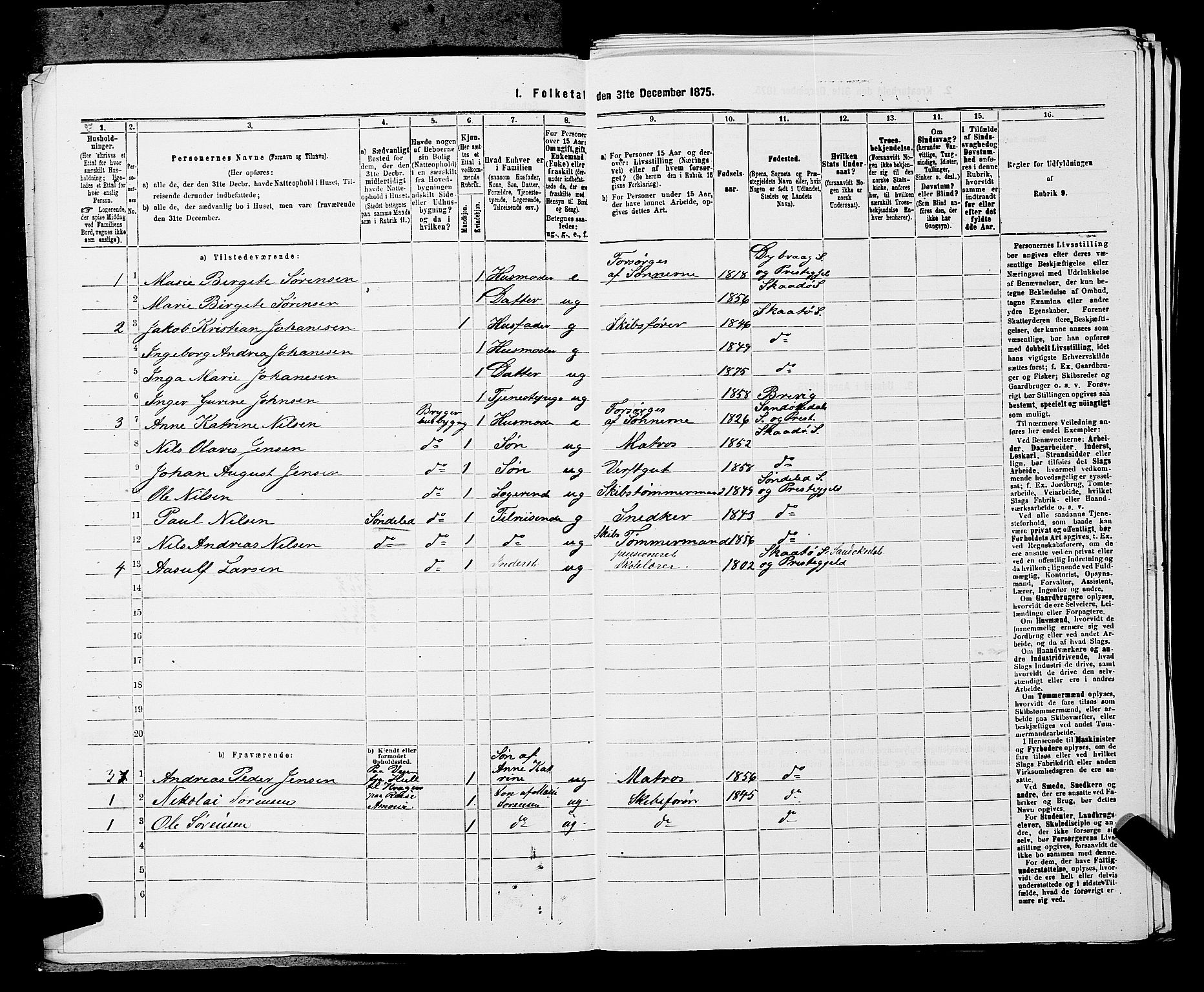 SAKO, 1875 census for 0816P Sannidal, 1875, p. 2018