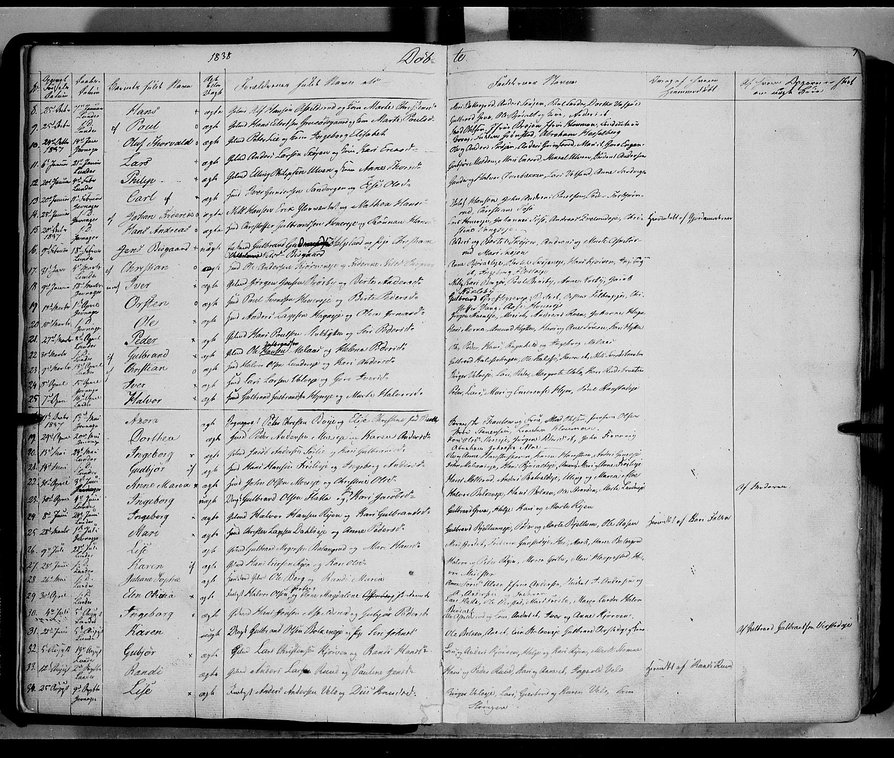 Jevnaker prestekontor, SAH/PREST-116/H/Ha/Haa/L0006: Parish register (official) no. 6, 1837-1857, p. 7