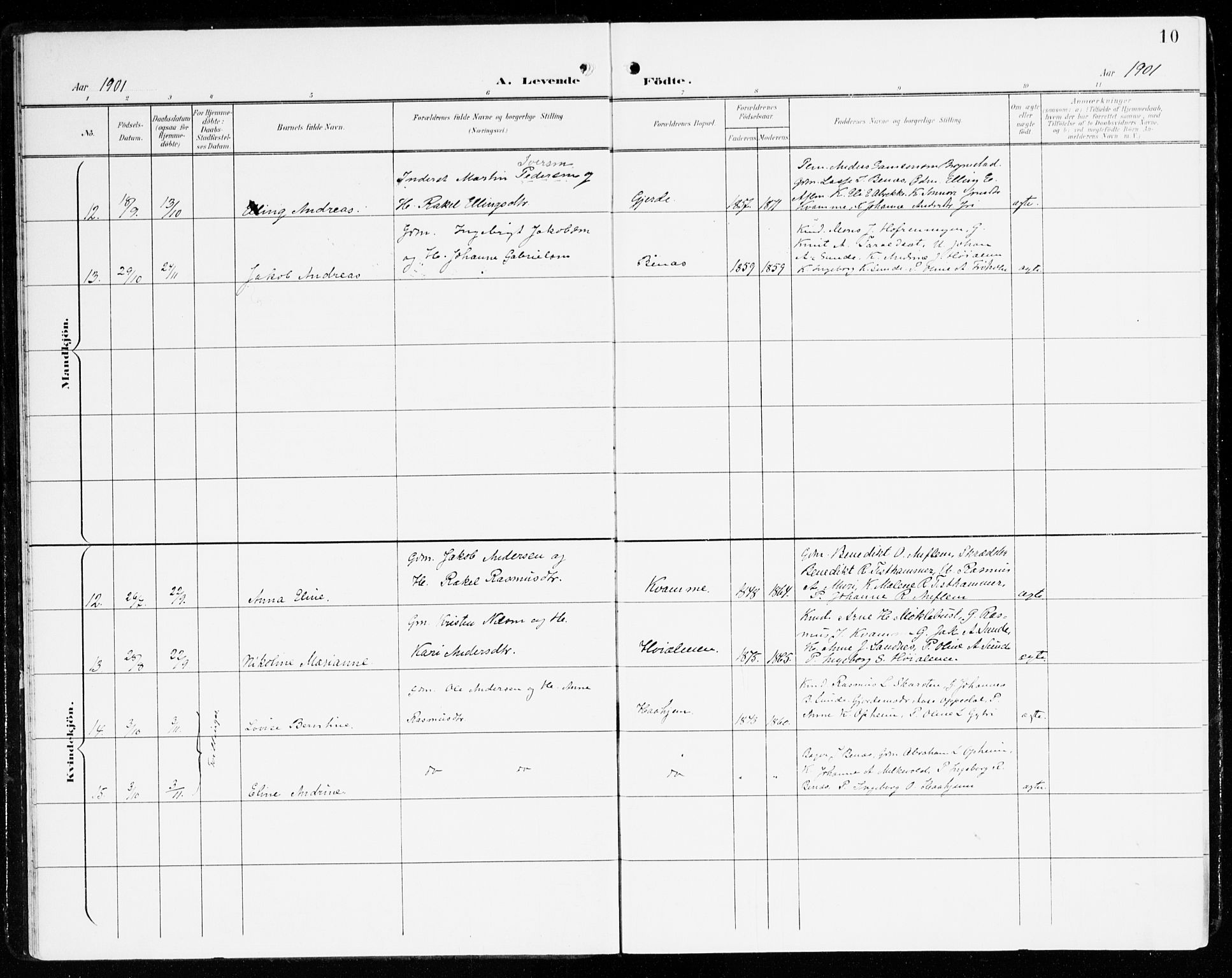 Innvik sokneprestembete, AV/SAB-A-80501: Parish register (official) no. C 2, 1900-1920, p. 10