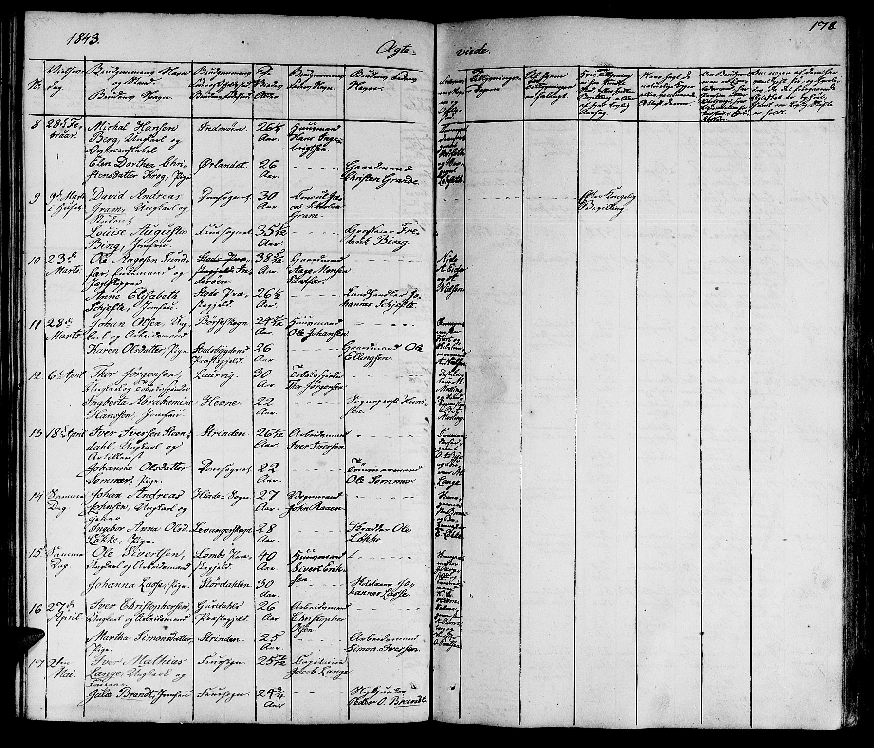 Ministerialprotokoller, klokkerbøker og fødselsregistre - Sør-Trøndelag, AV/SAT-A-1456/602/L0136: Parish register (copy) no. 602C04, 1833-1845, p. 178