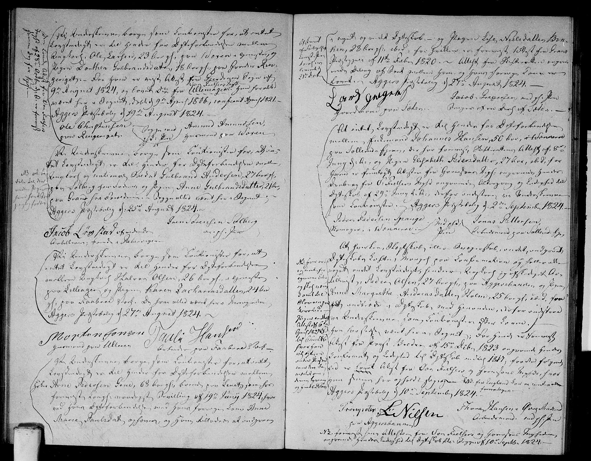 Aker prestekontor kirkebøker, AV/SAO-A-10861/L/L0006: Best man's statements no. 6, 1821-1826