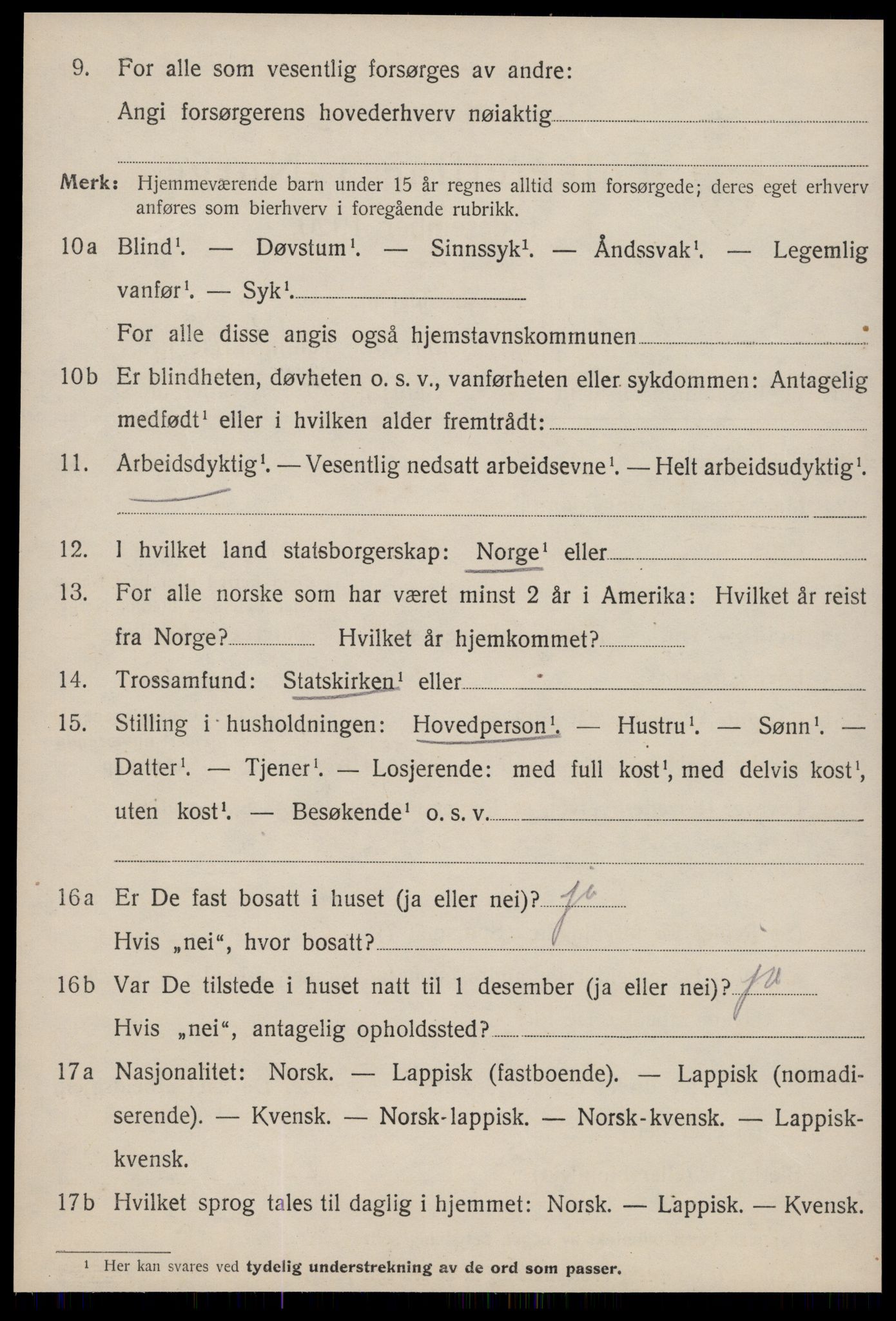 SAT, 1920 census for Strinda, 1920, p. 13545