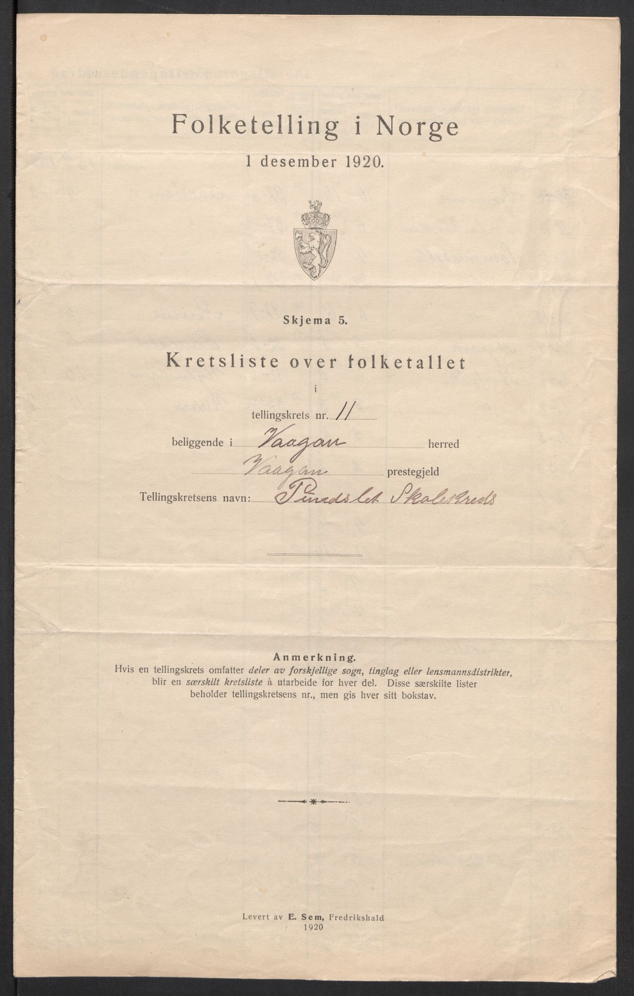 SAT, 1920 census for Vågan, 1920, p. 37