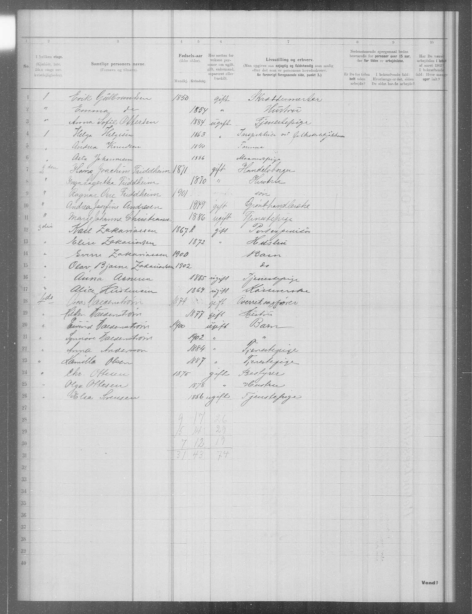 OBA, Municipal Census 1902 for Kristiania, 1902, p. 10451