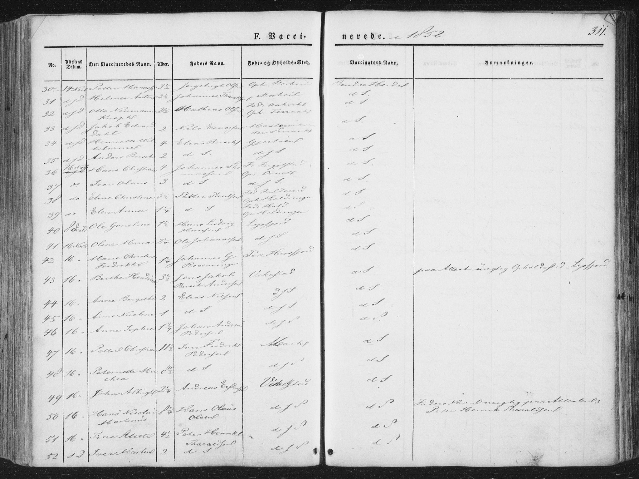 Ministerialprotokoller, klokkerbøker og fødselsregistre - Nordland, AV/SAT-A-1459/810/L0144: Parish register (official) no. 810A07 /1, 1841-1862, p. 311