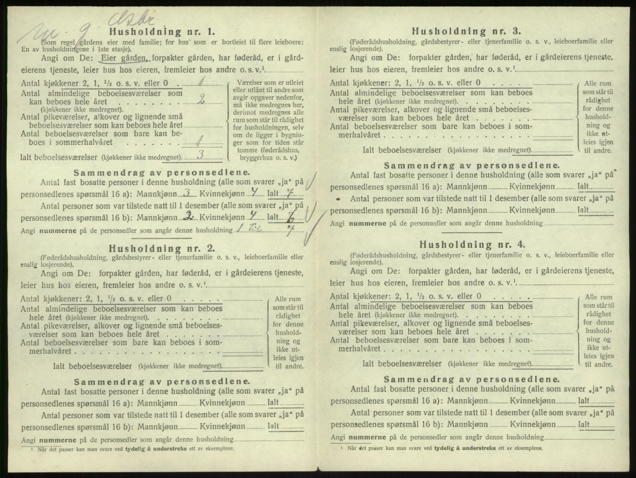 SAB, 1920 census for Hyllestad, 1920, p. 748