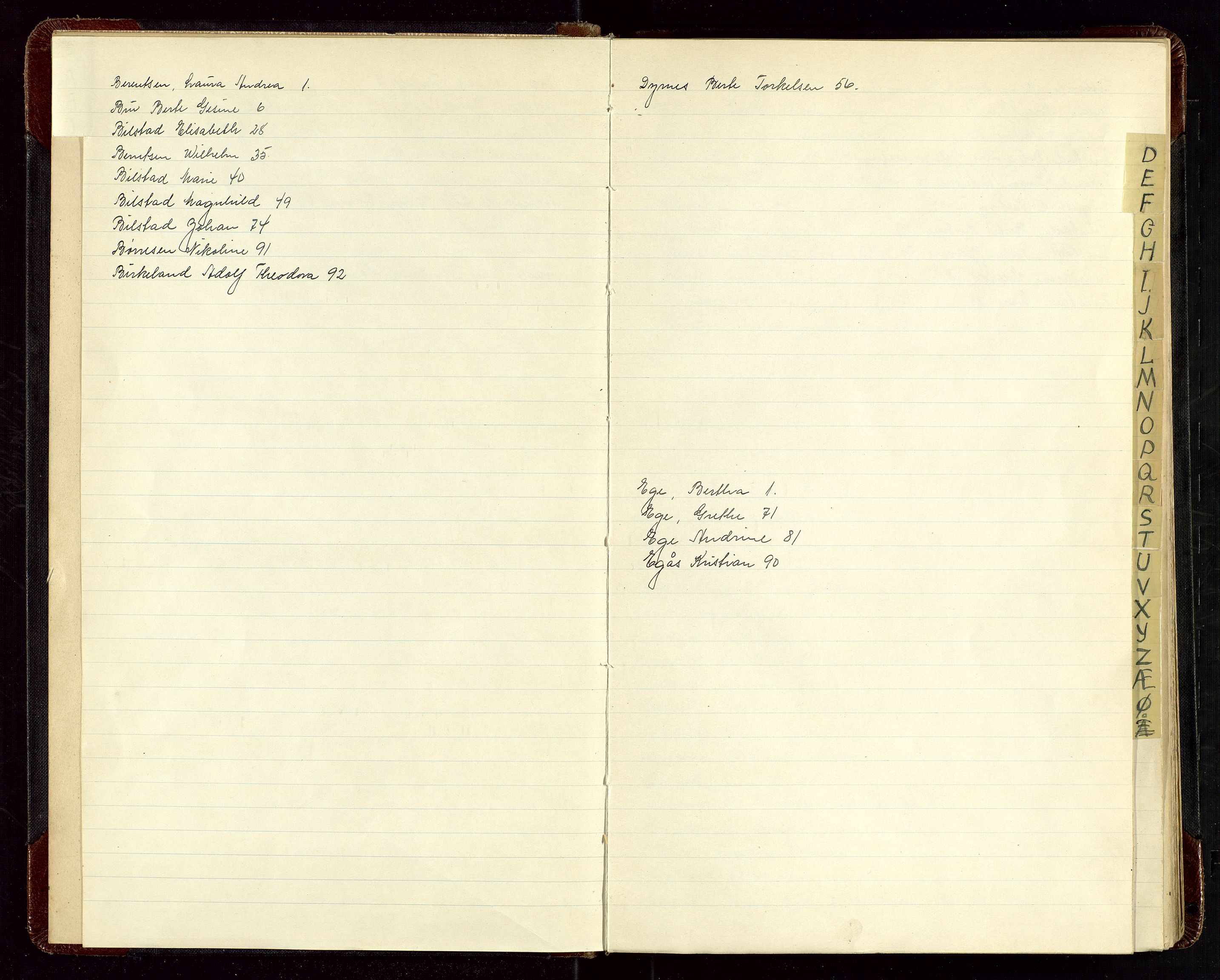 Eigersund lensmannskontor, AV/SAST-A-100171/Gga/L0009: "Protokoll over anmeldte dødsfall" m/alfabetisk navneregister, 1922-1926