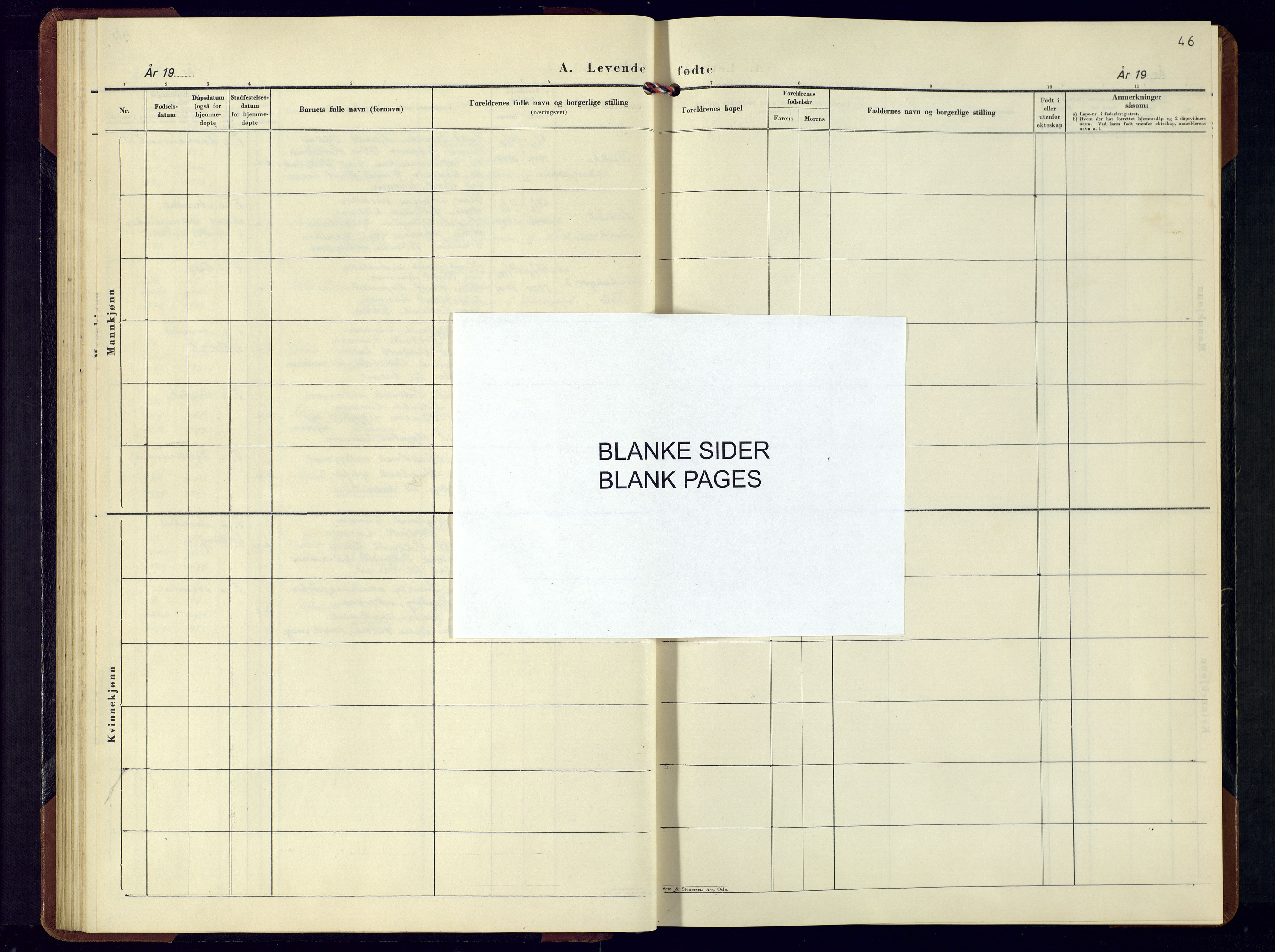 Valle sokneprestkontor, SAK/1111-0044/F/Fb/Fbb/L0004: Parish register (copy) no. B-4, 1948-1973, p. 46