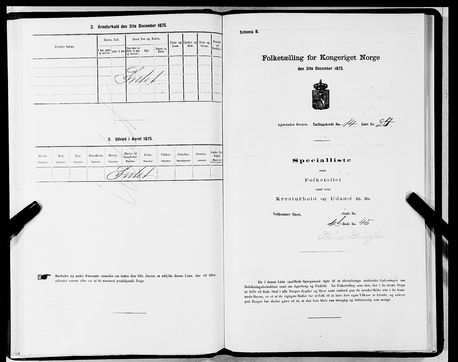 SAB, 1875 census for 1301 Bergen, 1875, p. 734