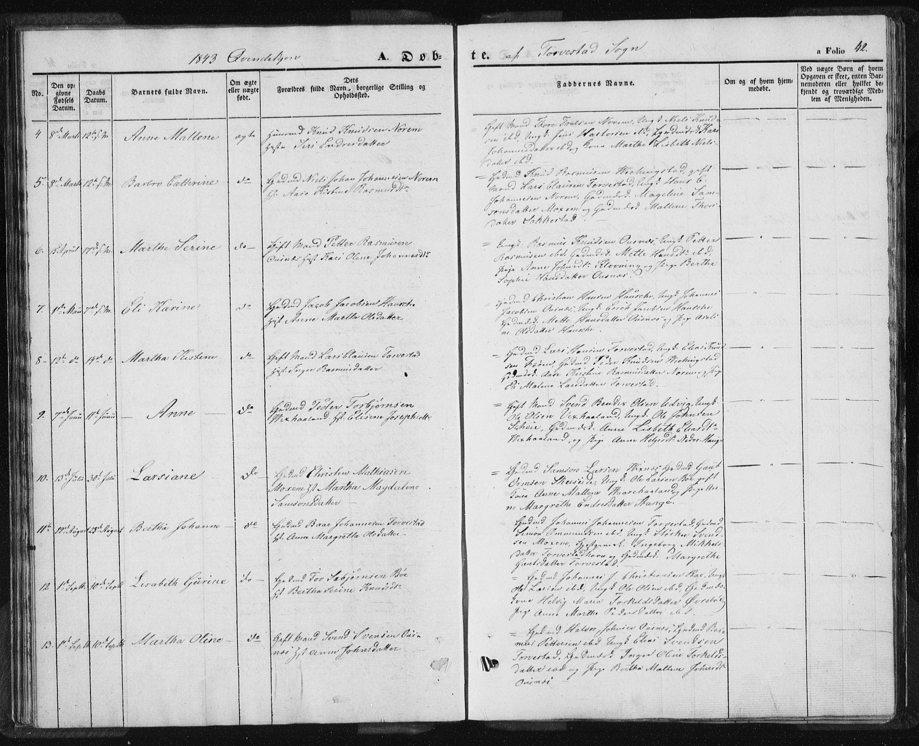 Torvastad sokneprestkontor, AV/SAST-A -101857/H/Ha/Haa/L0005: Parish register (official) no. A 5, 1836-1847, p. 42