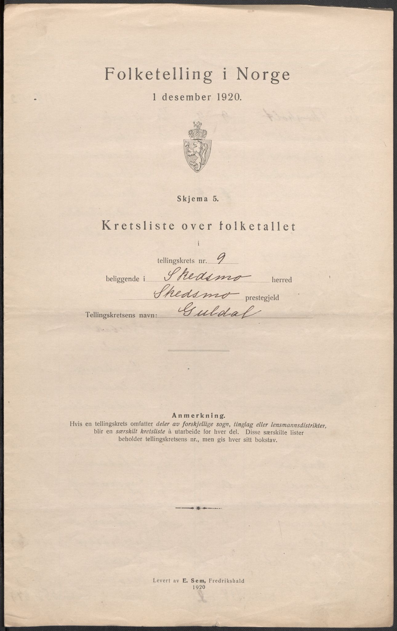 SAO, 1920 census for Skedsmo, 1920, p. 32