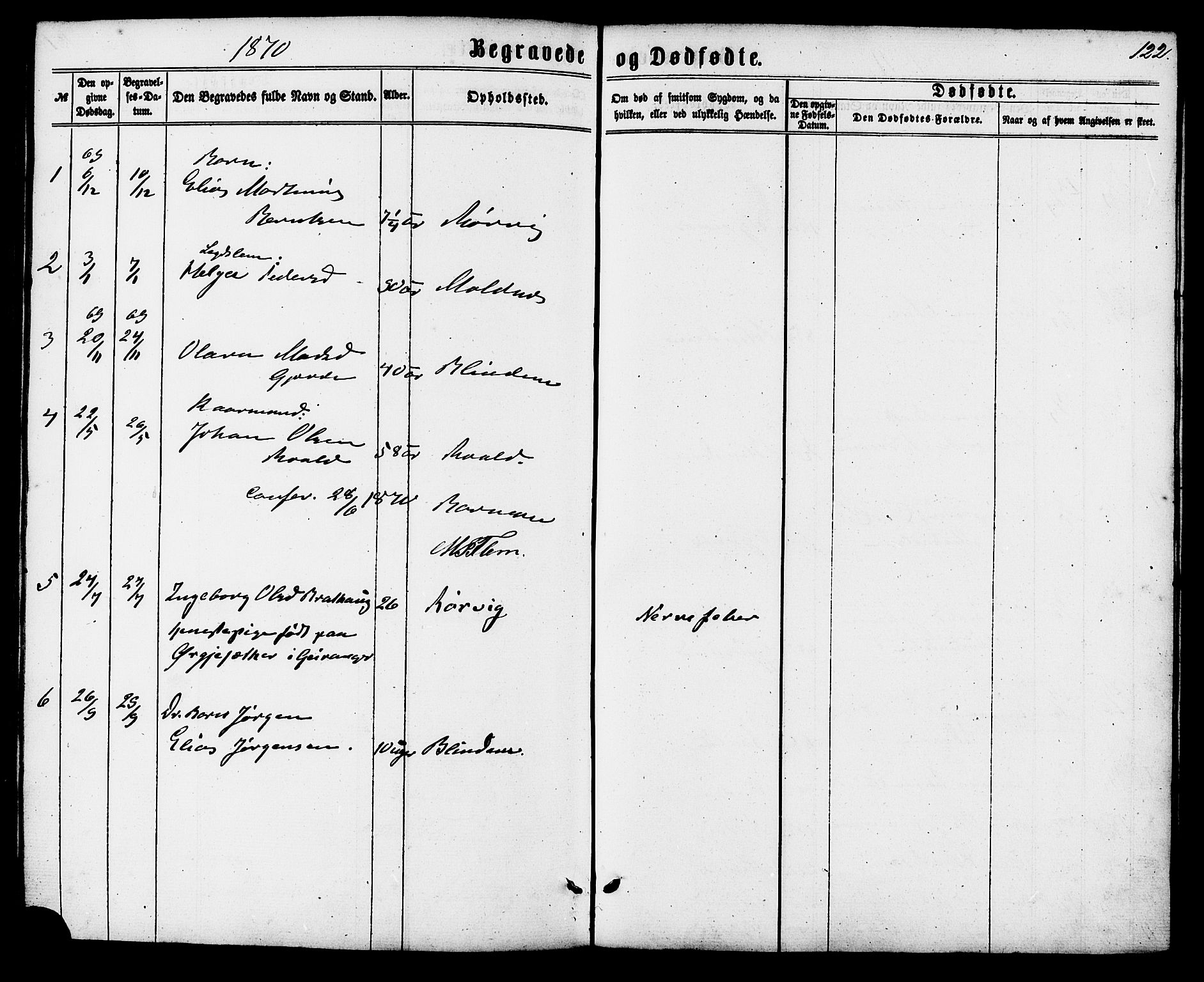 Ministerialprotokoller, klokkerbøker og fødselsregistre - Møre og Romsdal, SAT/A-1454/537/L0518: Parish register (official) no. 537A02, 1862-1876, p. 122